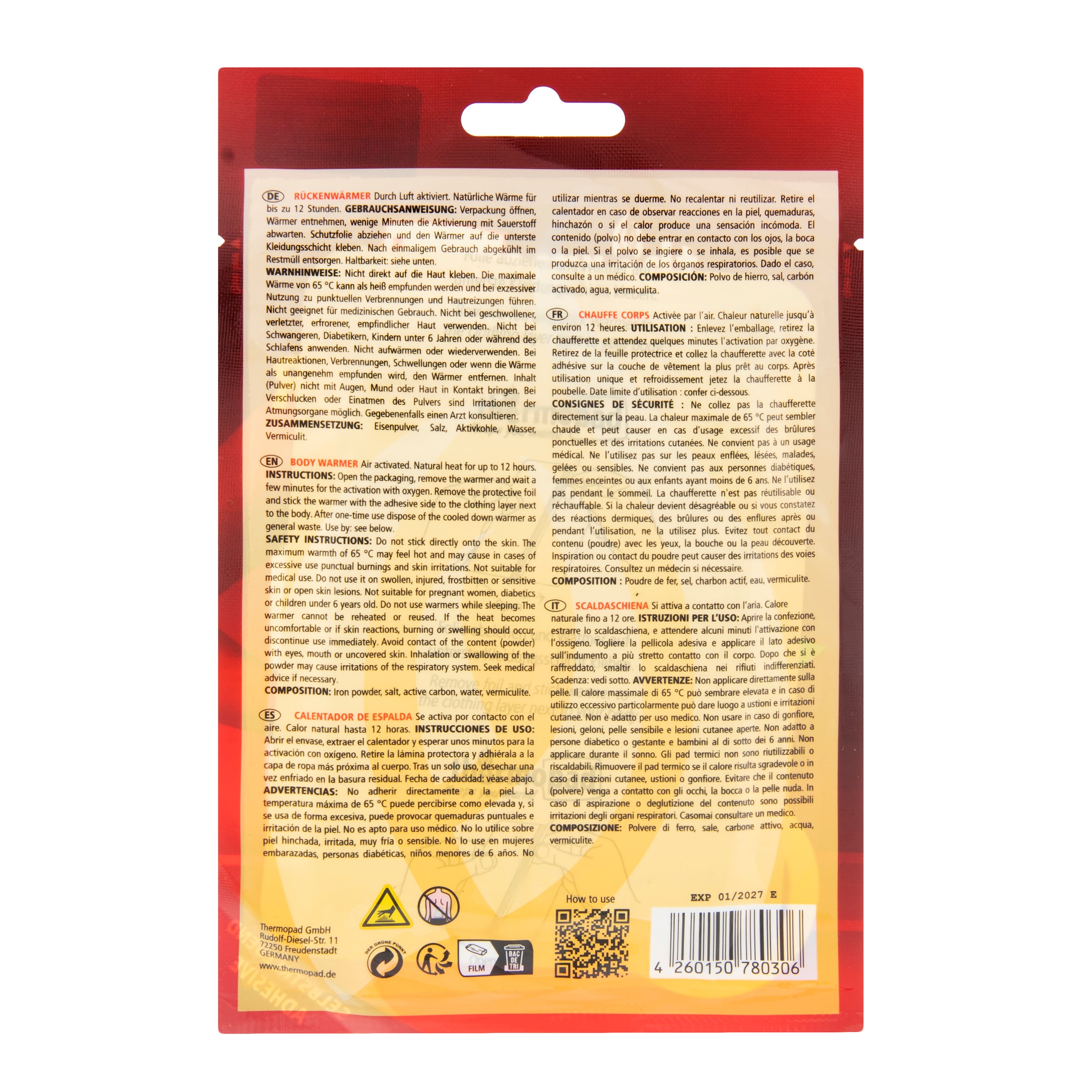 Thermopad chemical body warmer - 1 pc.