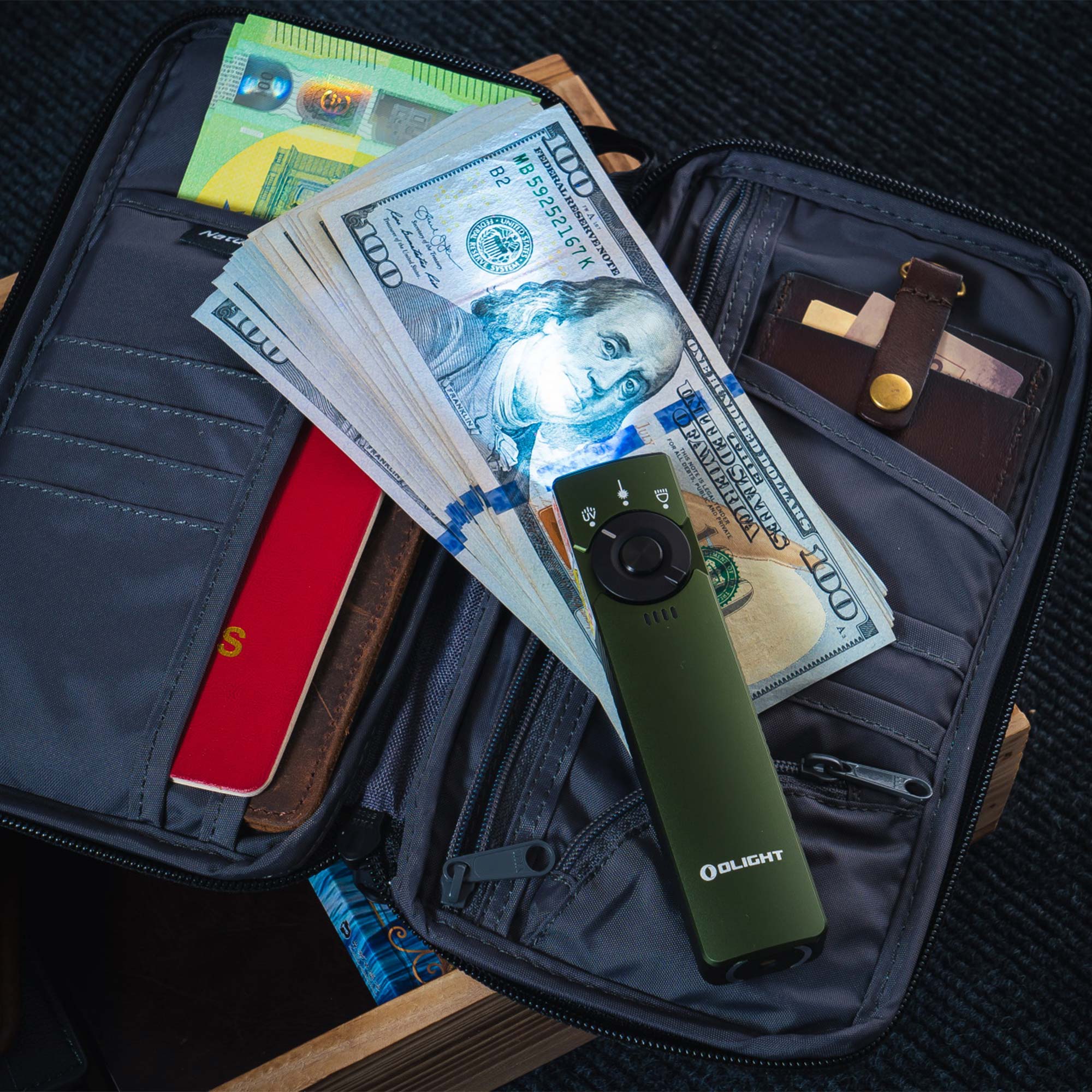 Olight Arkfeld Pro UV Cool White OD Green Laser Pointer Flashlight - 1300 lumens