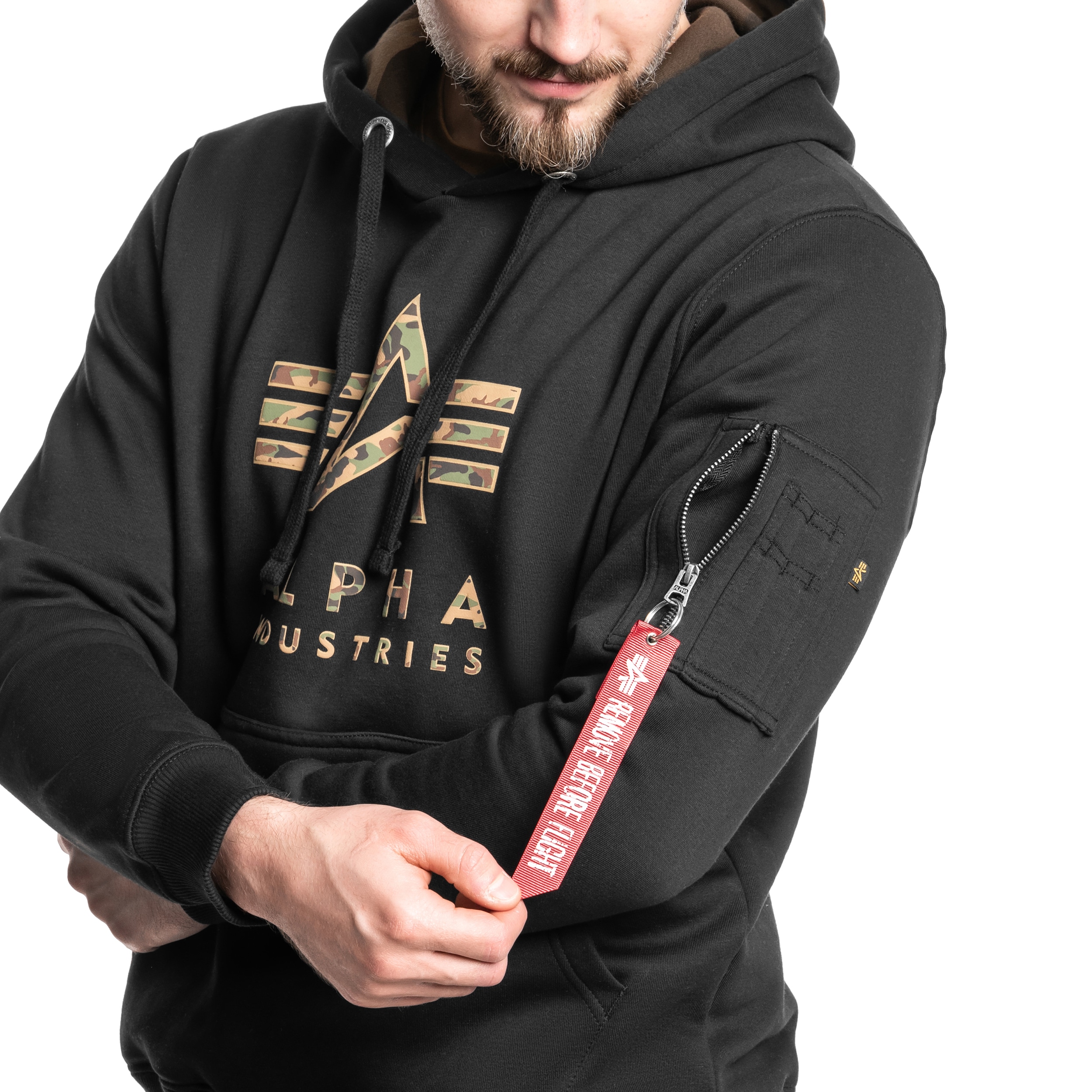 Alpha Industries Camo TPU Hoody Sweatshirt - Black