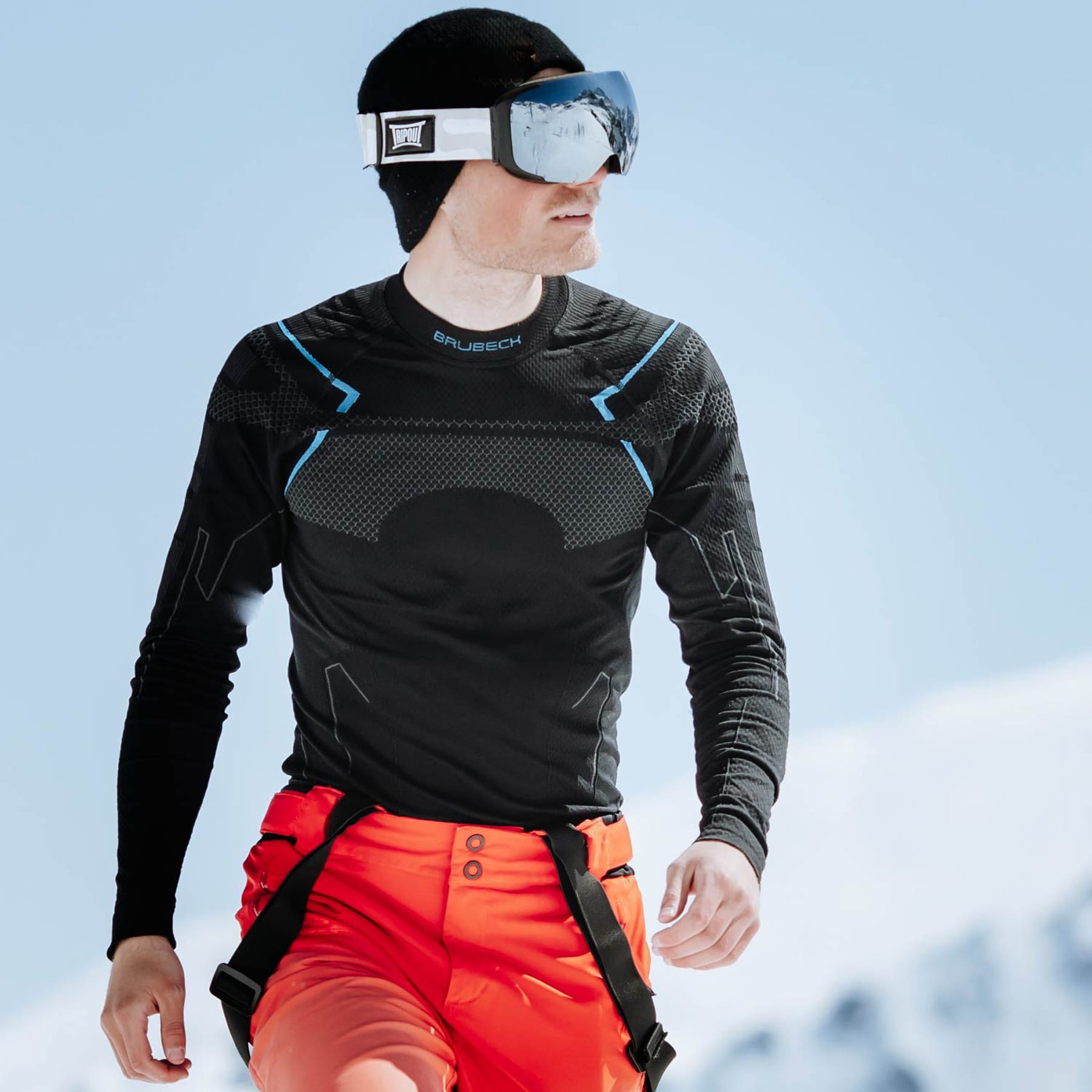 Brubeck Thermo Long Sleeve Thermoactive Shirt - Black/Blue