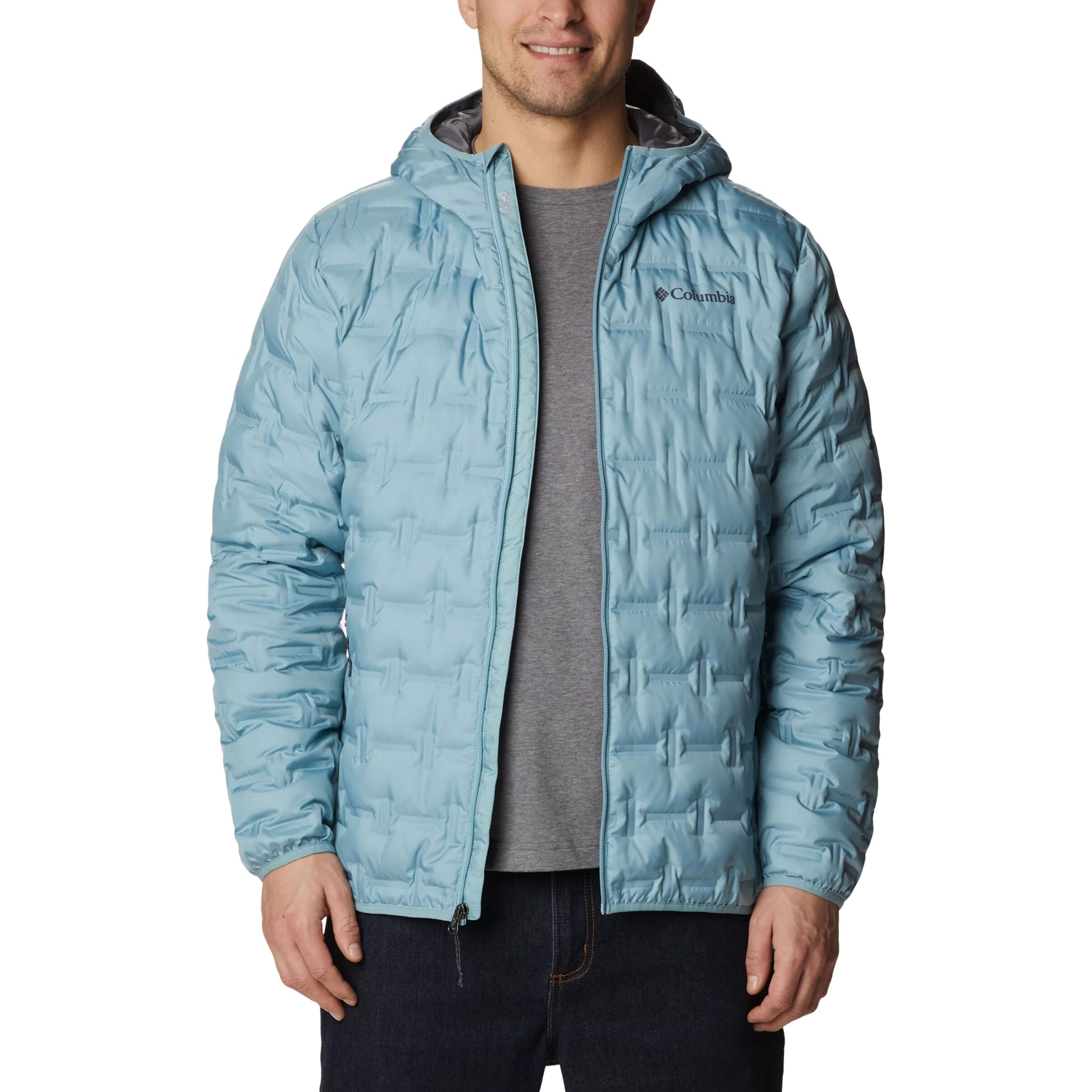 Columbia Delta Ridge Down Hooded Jacket - Stone Blue