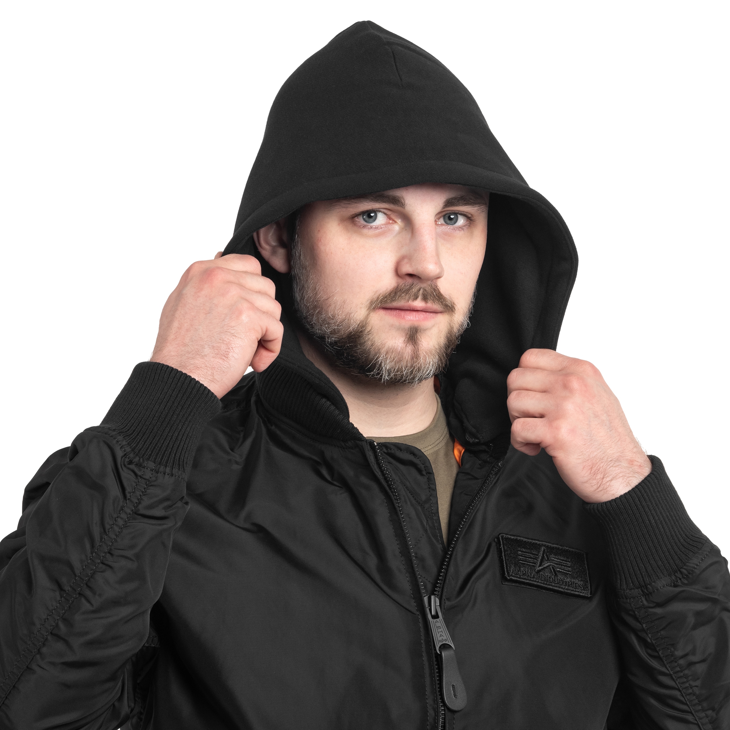 Alpha Industries MA-1 TT Hood Jacket - Black/Black