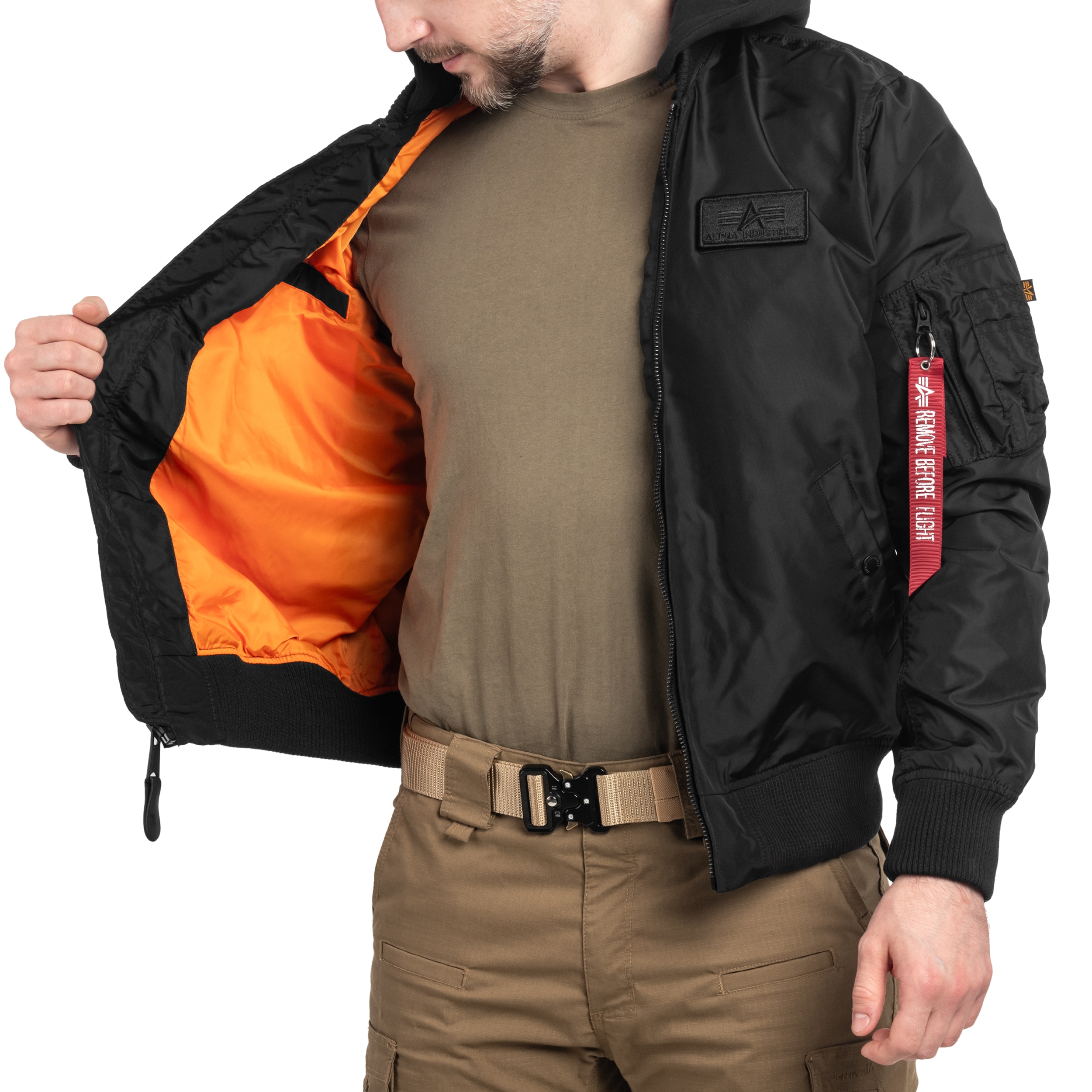 Alpha Industries MA-1 TT Hood Jacket - Black/Black