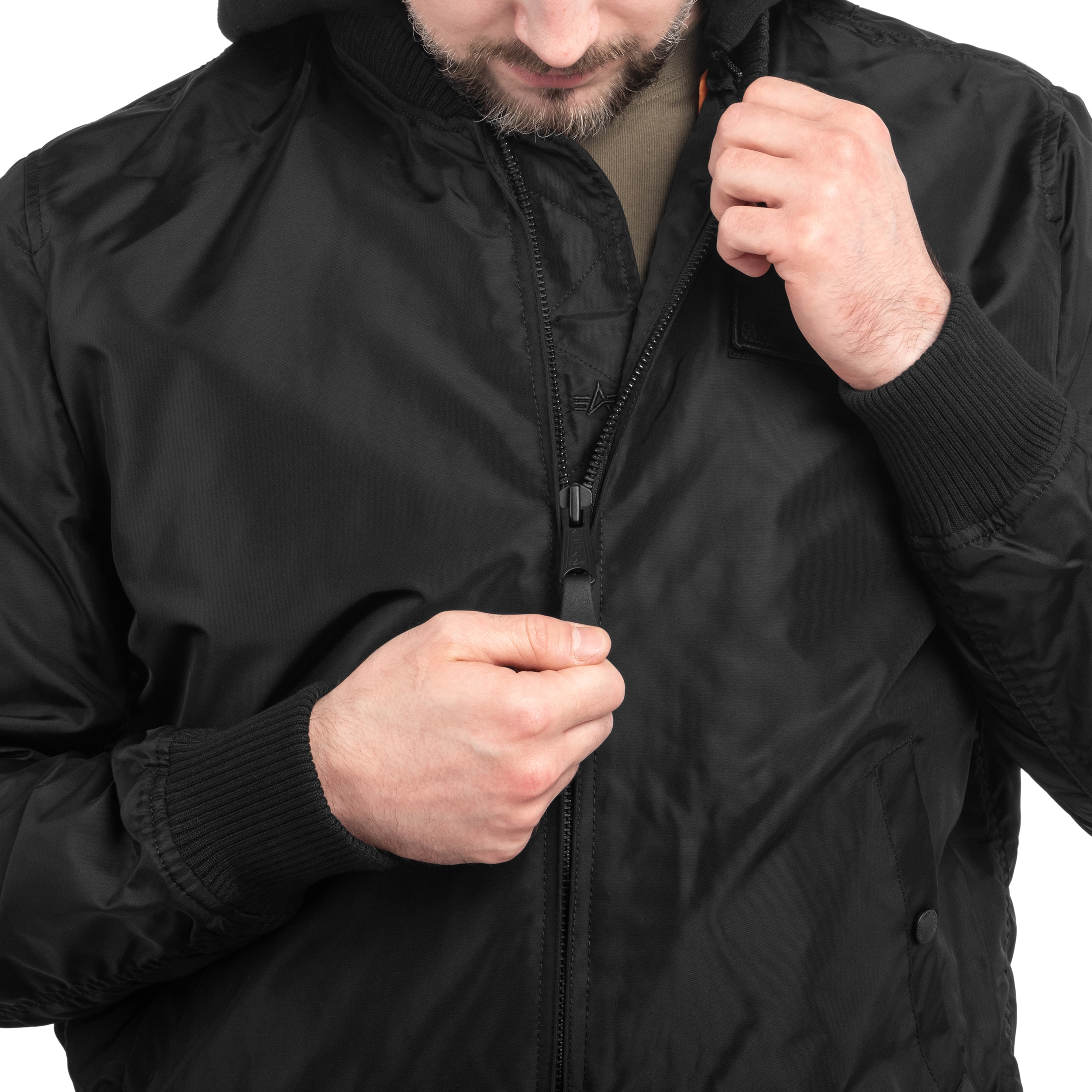 Alpha Industries MA-1 TT Hood Jacket - Black/Black