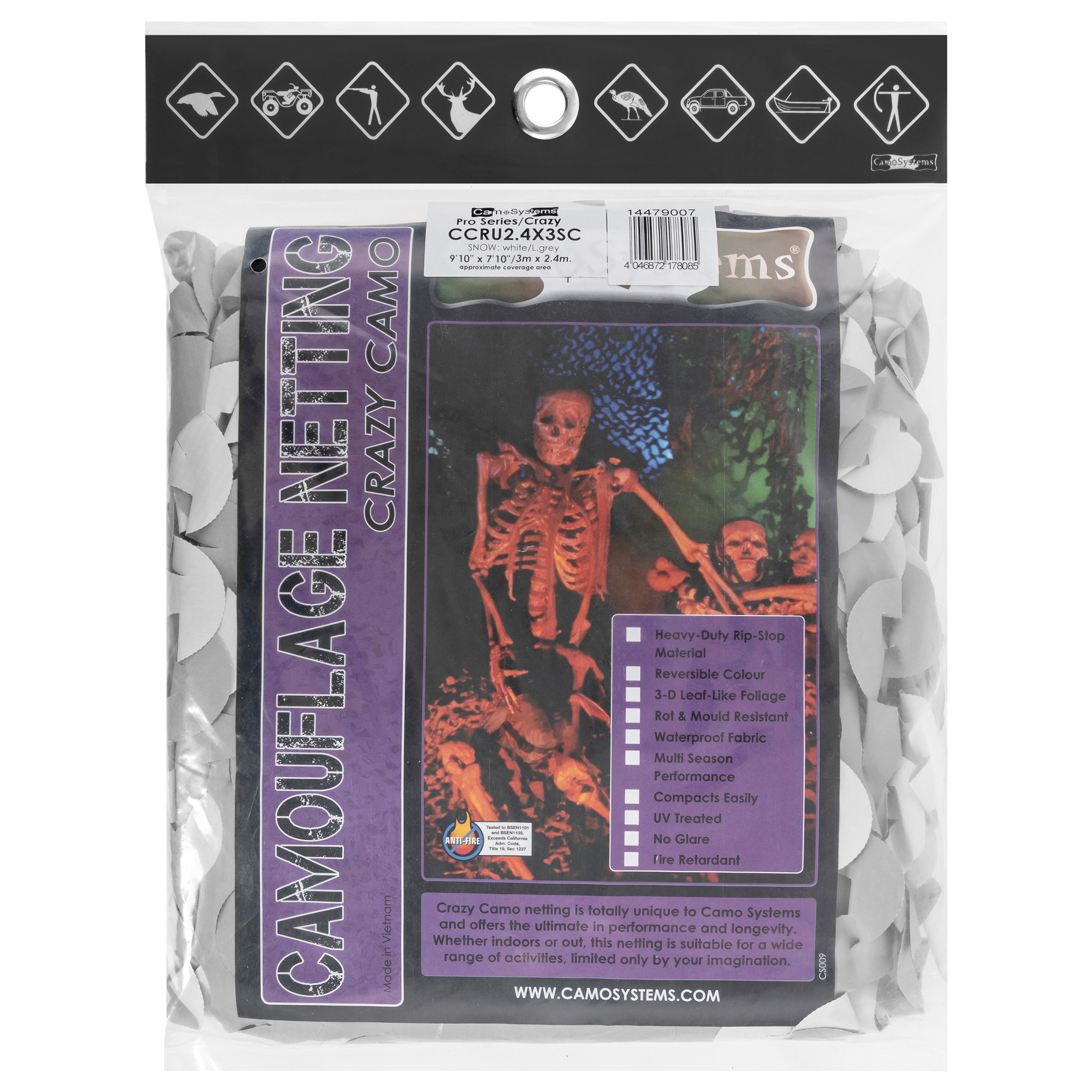 Mil-Tec CamoSystems Crazy Camo Camouflage Net 2.4 x 3 m - Snow