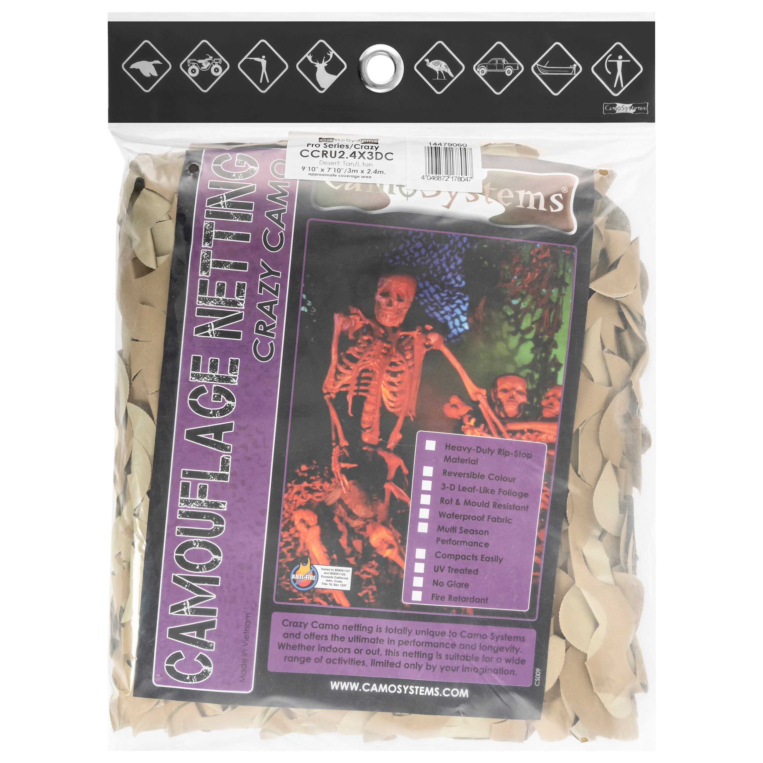 Mil-Tec CamoSystems Crazy Camo Camouflage Net 2.4 x 3 m - Desert