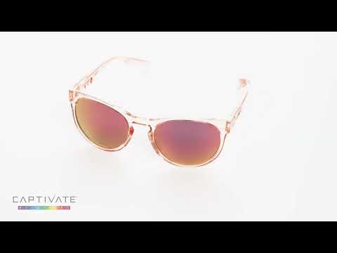 Wiley X Covert Women's Glasses - Captivate Polarized Rose Gold Mirror/ Gloss Crystal Blush