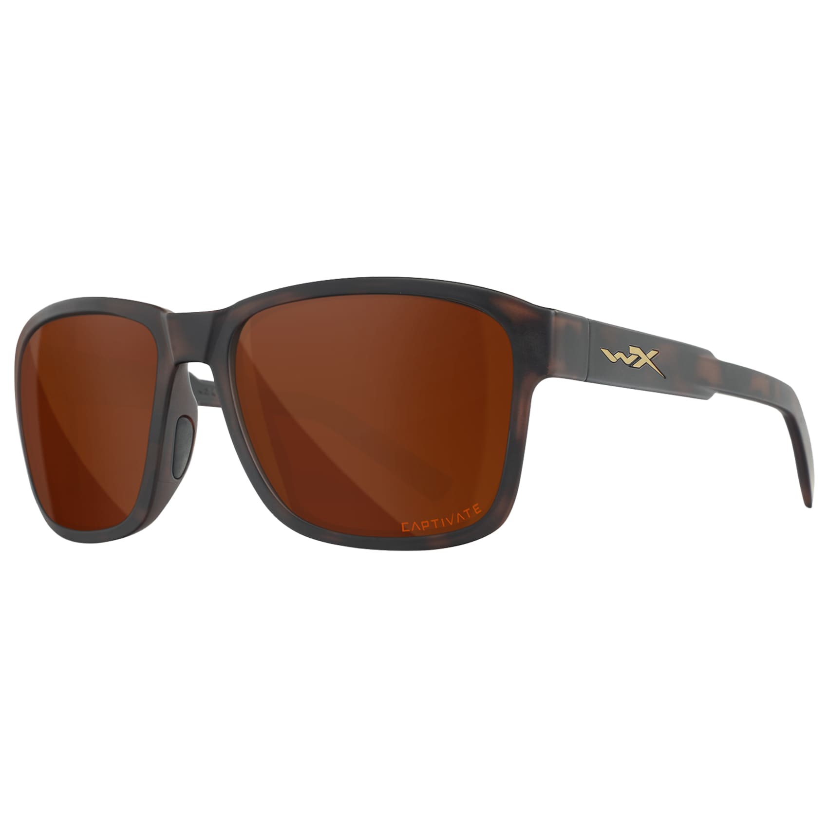 Wiley X Trek Glasses - Captivate Polarized Copper/Matte Havana Brown
