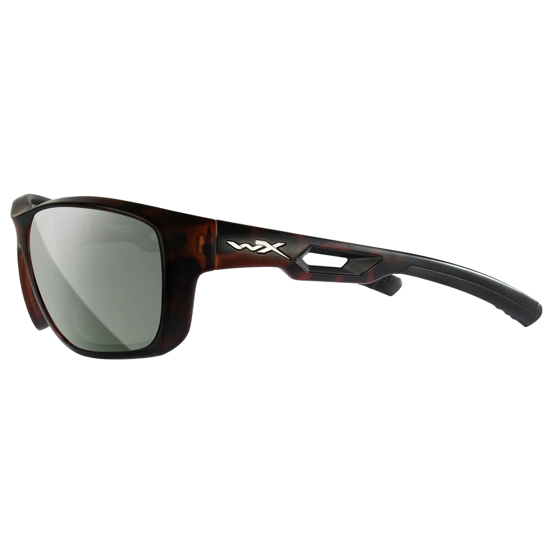 Wiley X WX Aspect Tactical Glasses - Polarized Platinum Flash/Matte Demi Brown