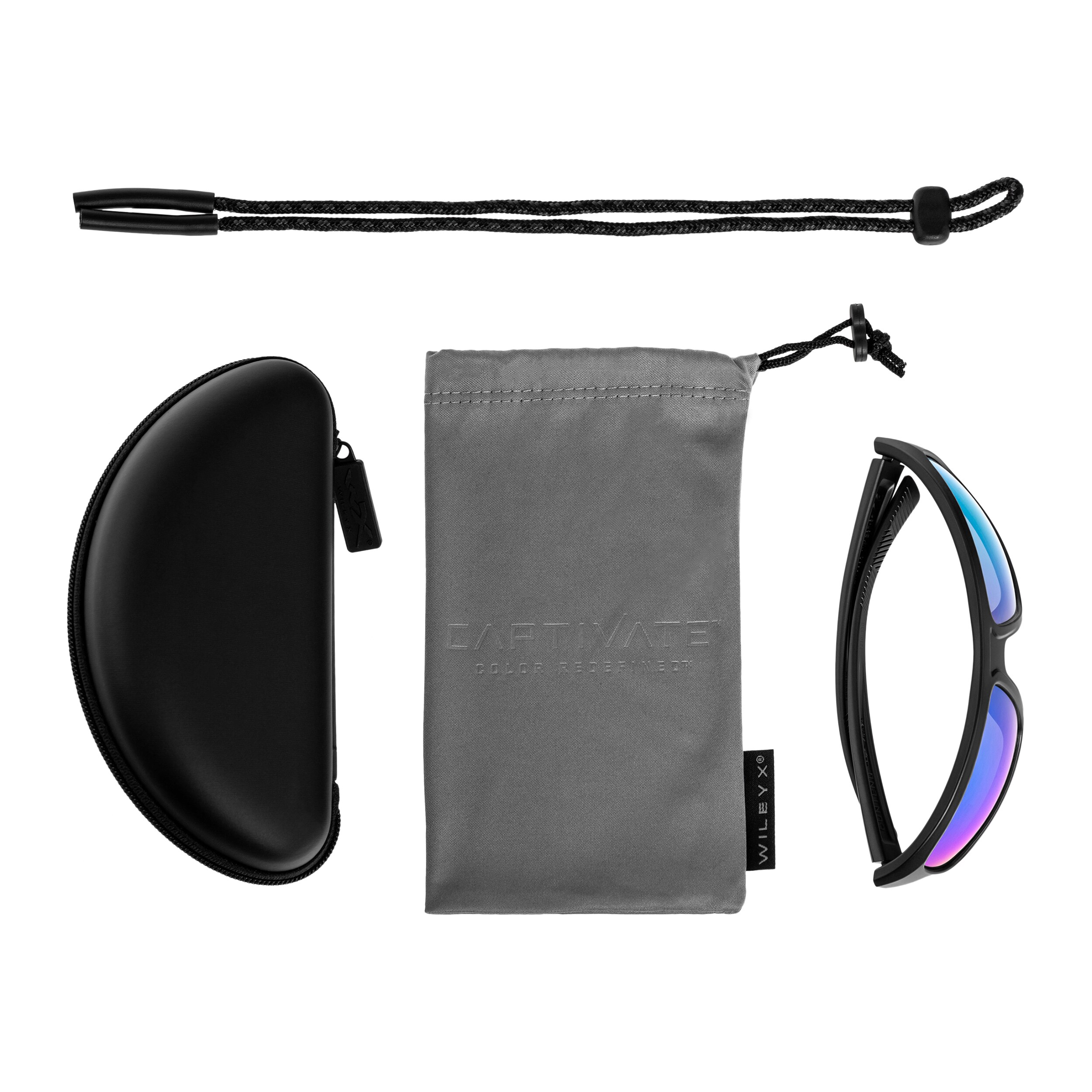 Wiley X Contend Tactical Glasses - Captivate Polarized Blue Mirror/Matte Graphite