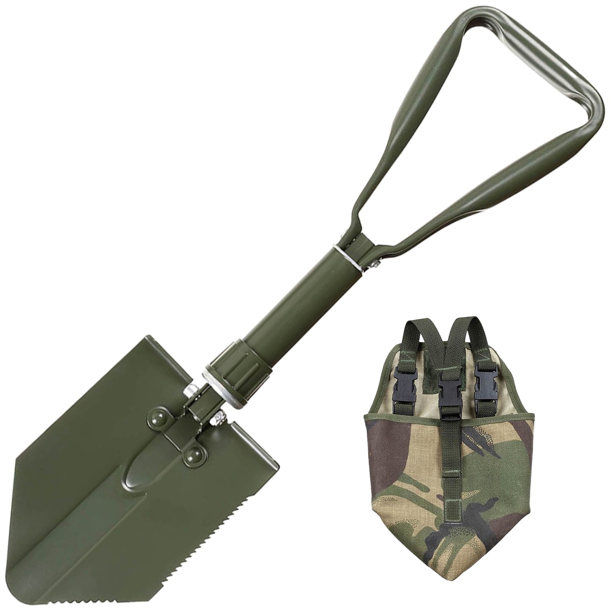 MFH BW Folding Shovel with cover - Olive