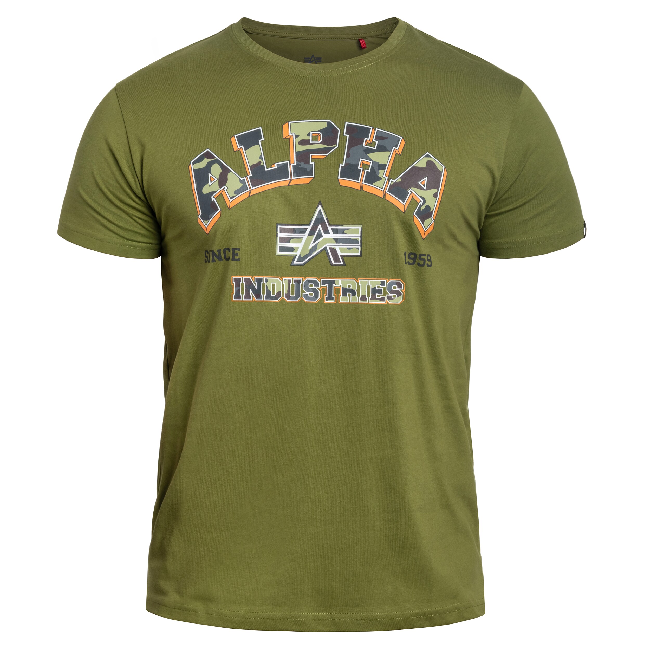 Alpha Industries College Camo T-shirt - Moss Green