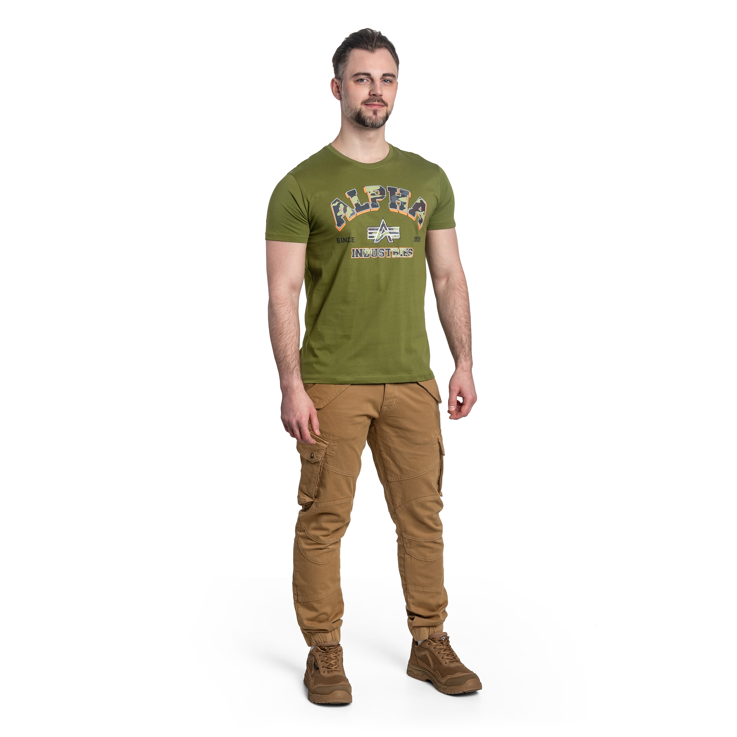 Alpha Industries College Camo T-shirt - Moss Green