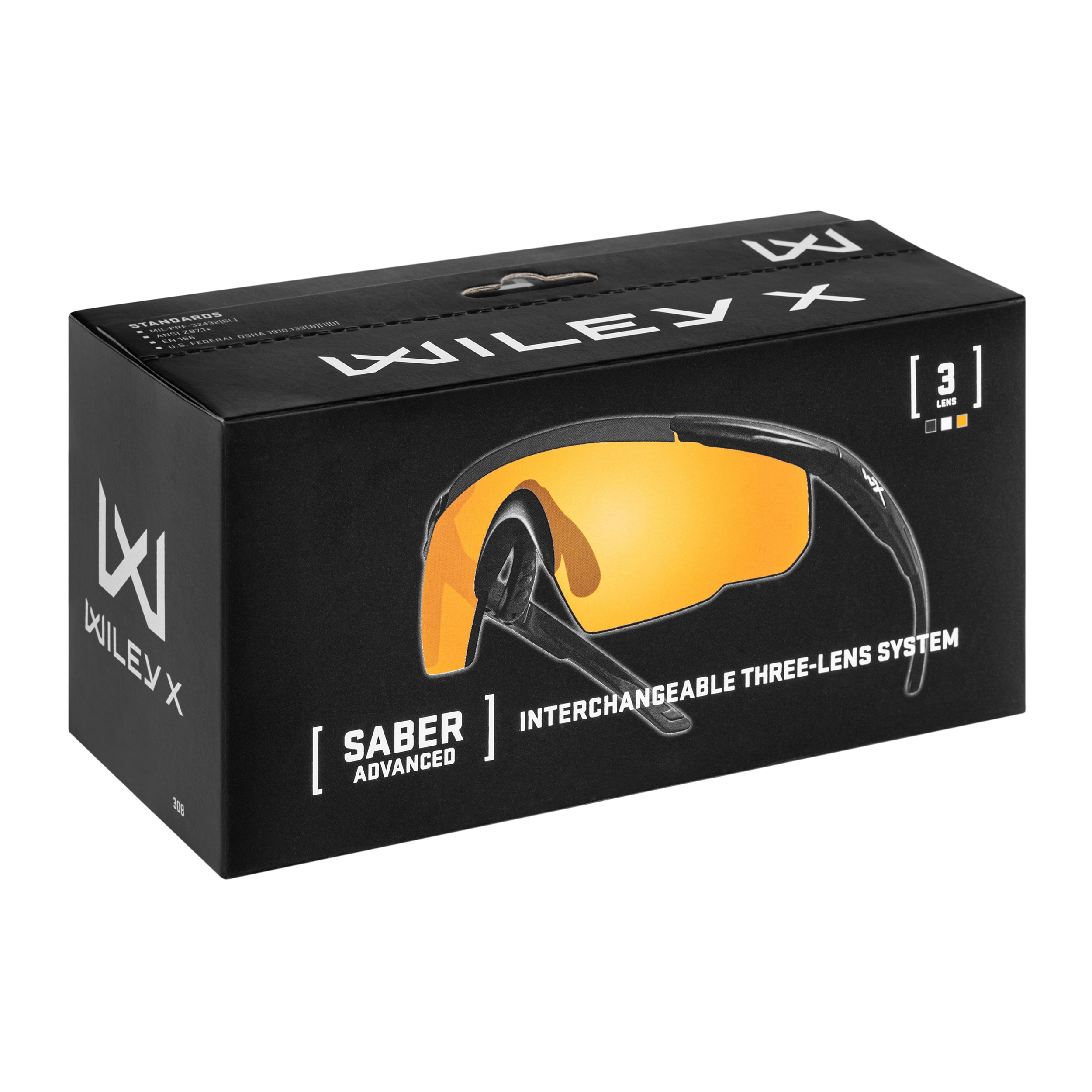 Wiley X Saber Advanced tactical glasses - Set 3in1 Grey/Clear/Light Rust/Matte Black