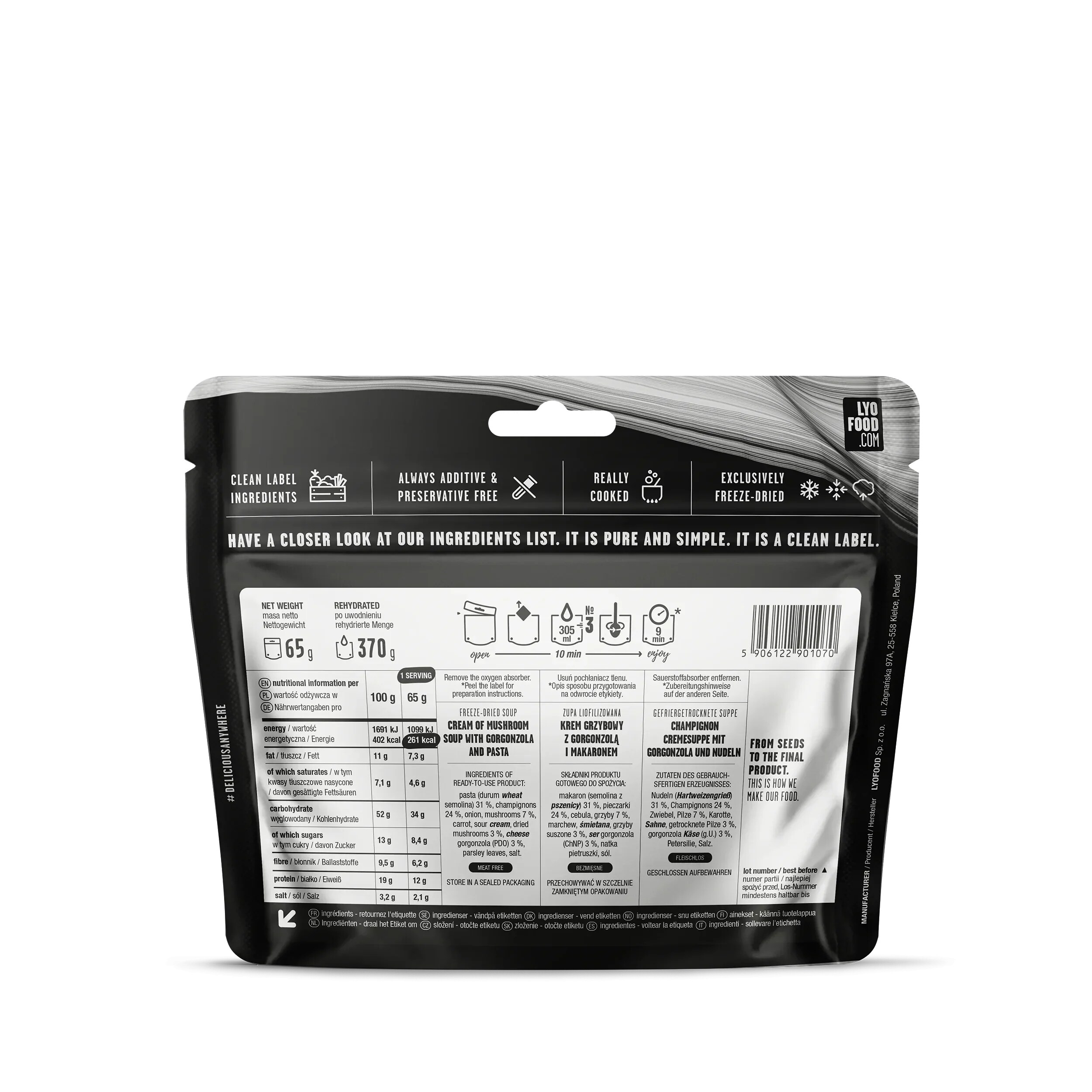 LYOFOOD 14-day Freeze-dried Food Package - vegetarian