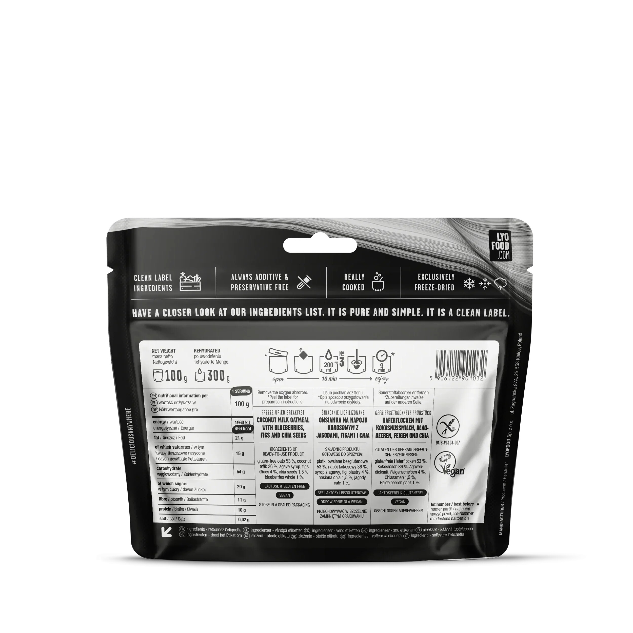 LYOFOOD 14-day Freeze-dried Food Package - vegetarian