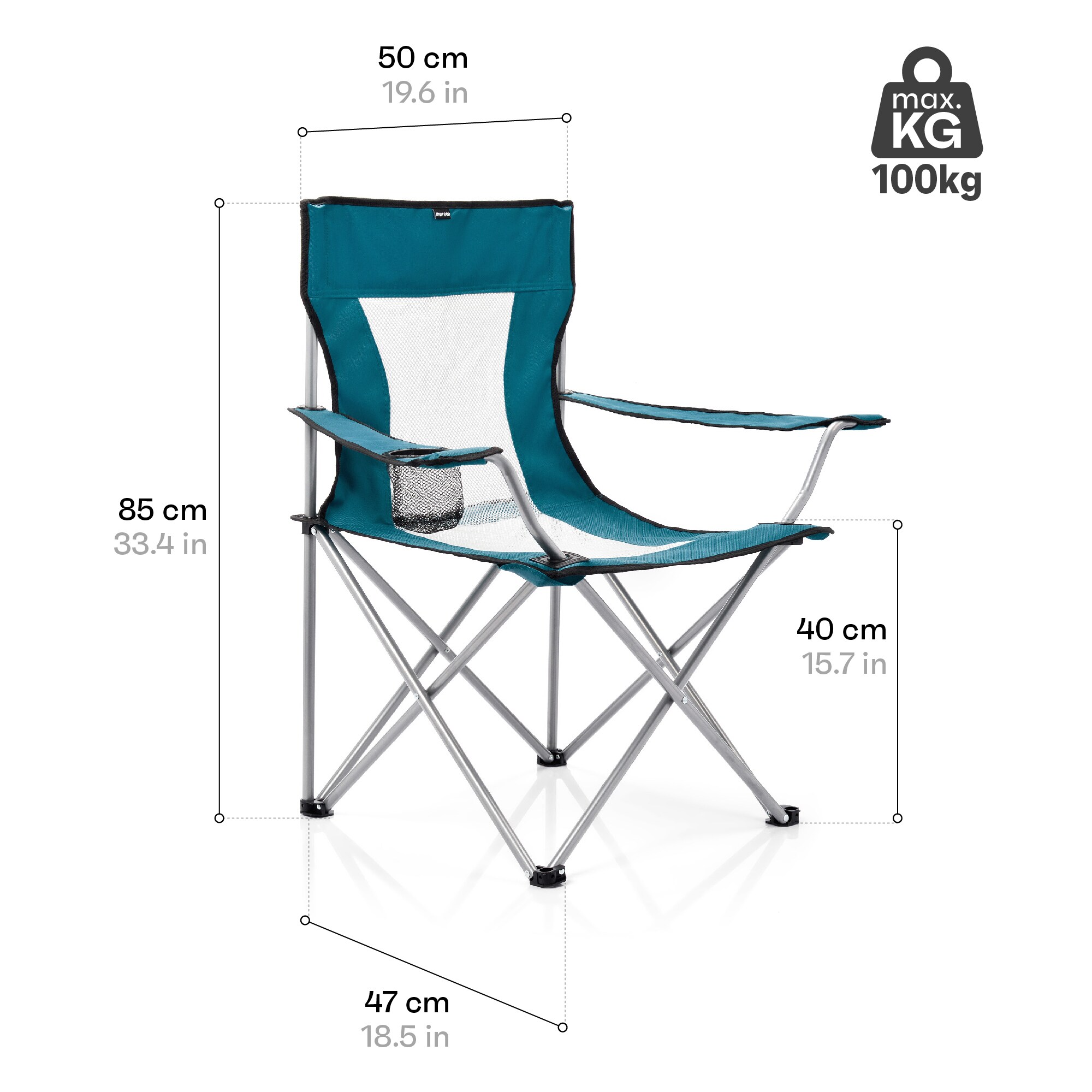 Meteor Tripper Folding Travel Chair - Marine
