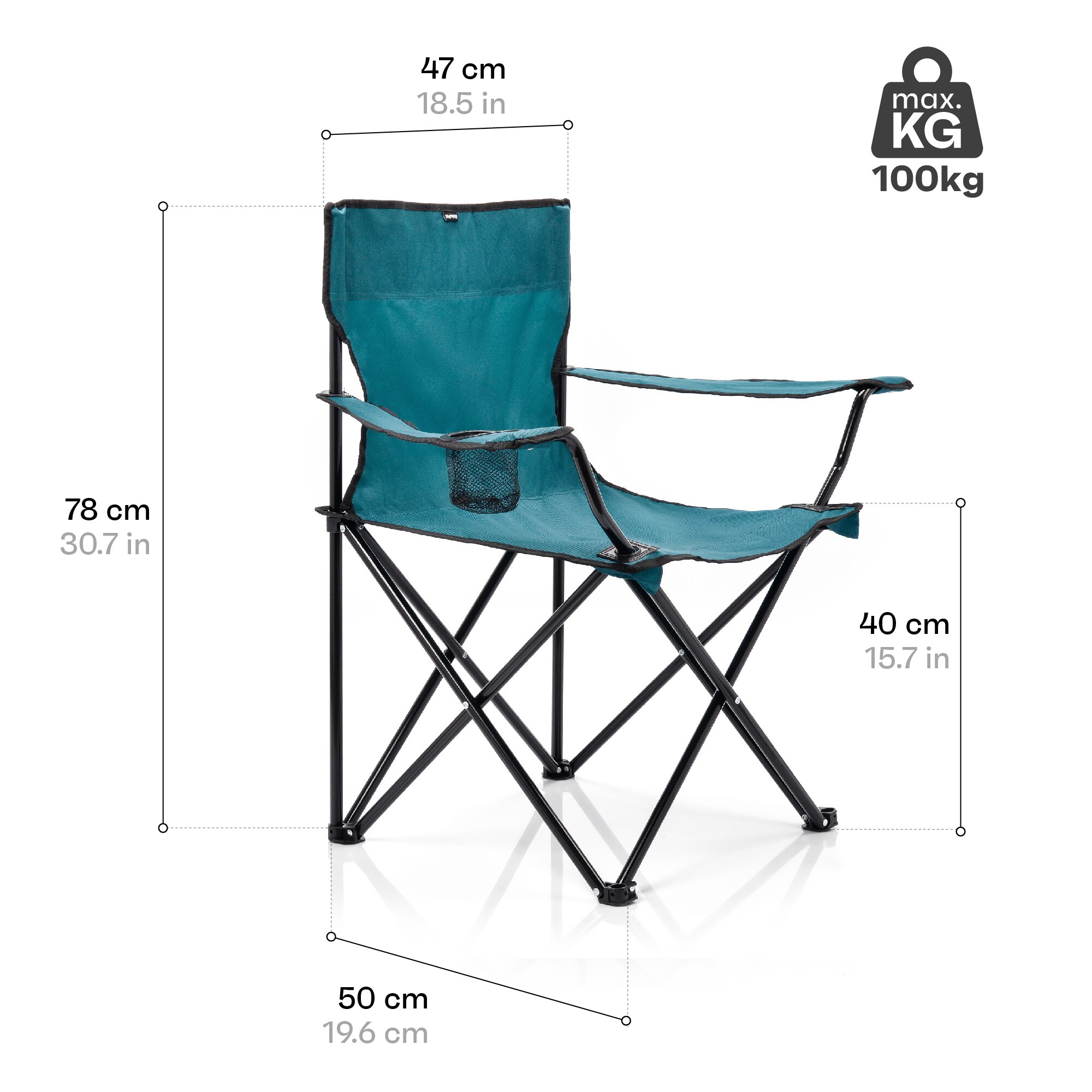 Meteor Quay Folding Travel Chair - Marine