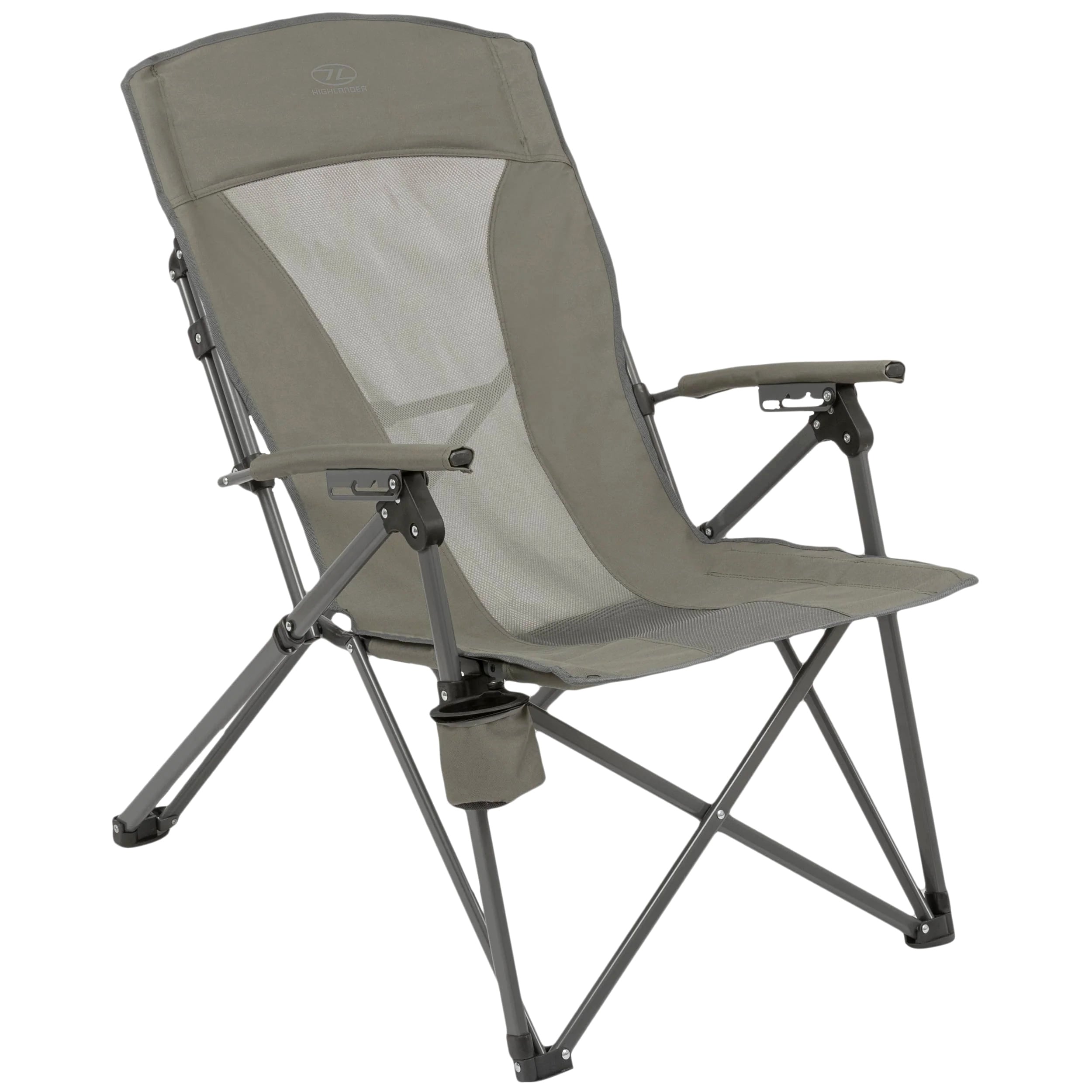 Highlander Belvenie Recliner Camping Chair - Charcoal