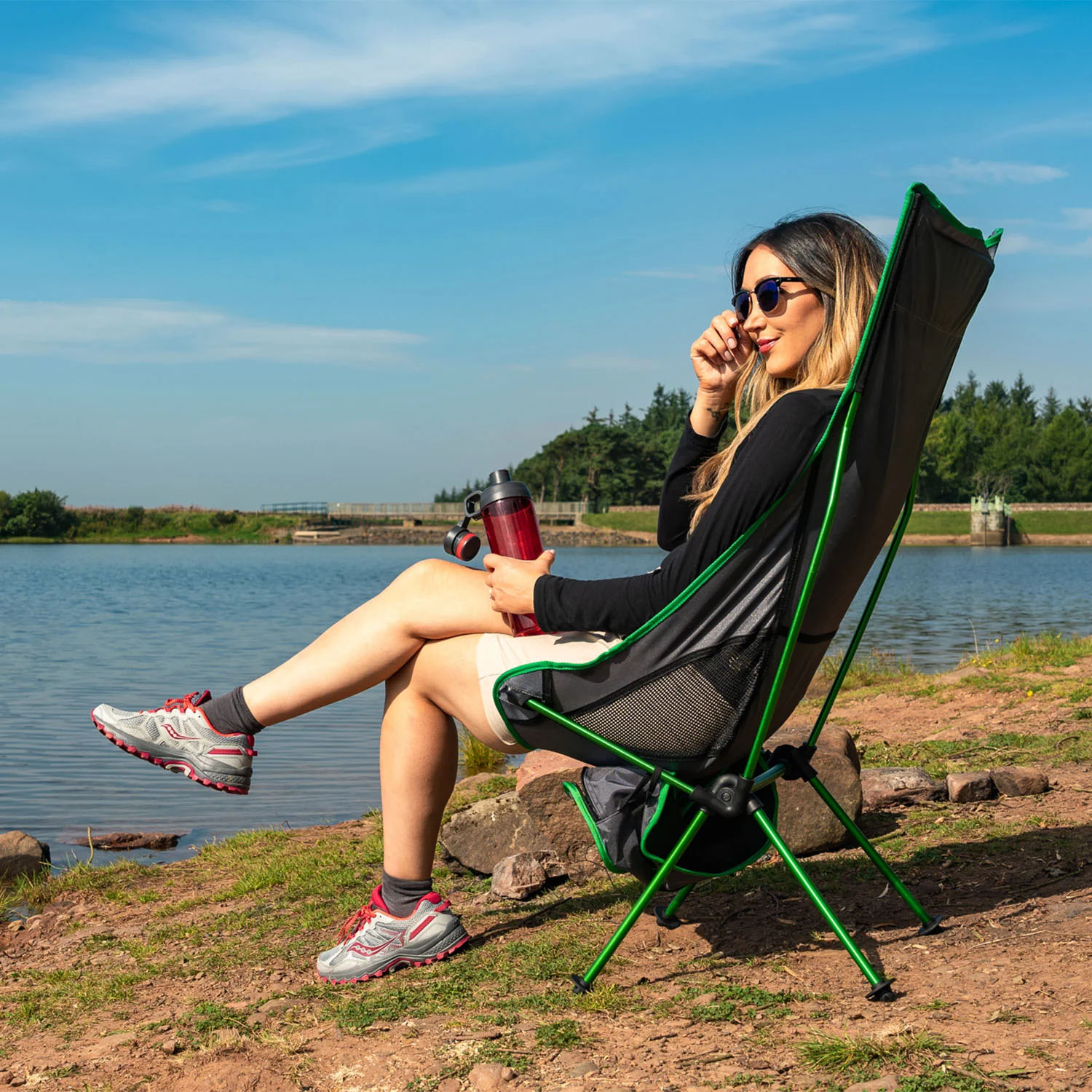 Highlander Outdoor Ayr Rest Travel Chair - Green/Grey