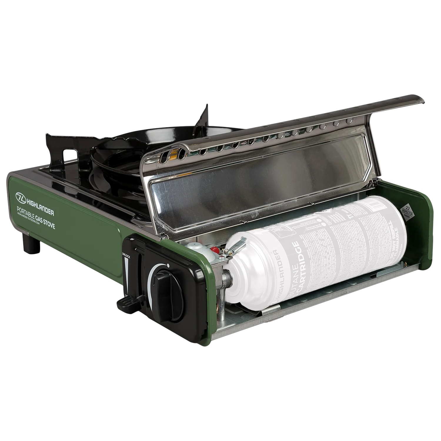 Highlander Outdoor Portable Gas Stove - Green
