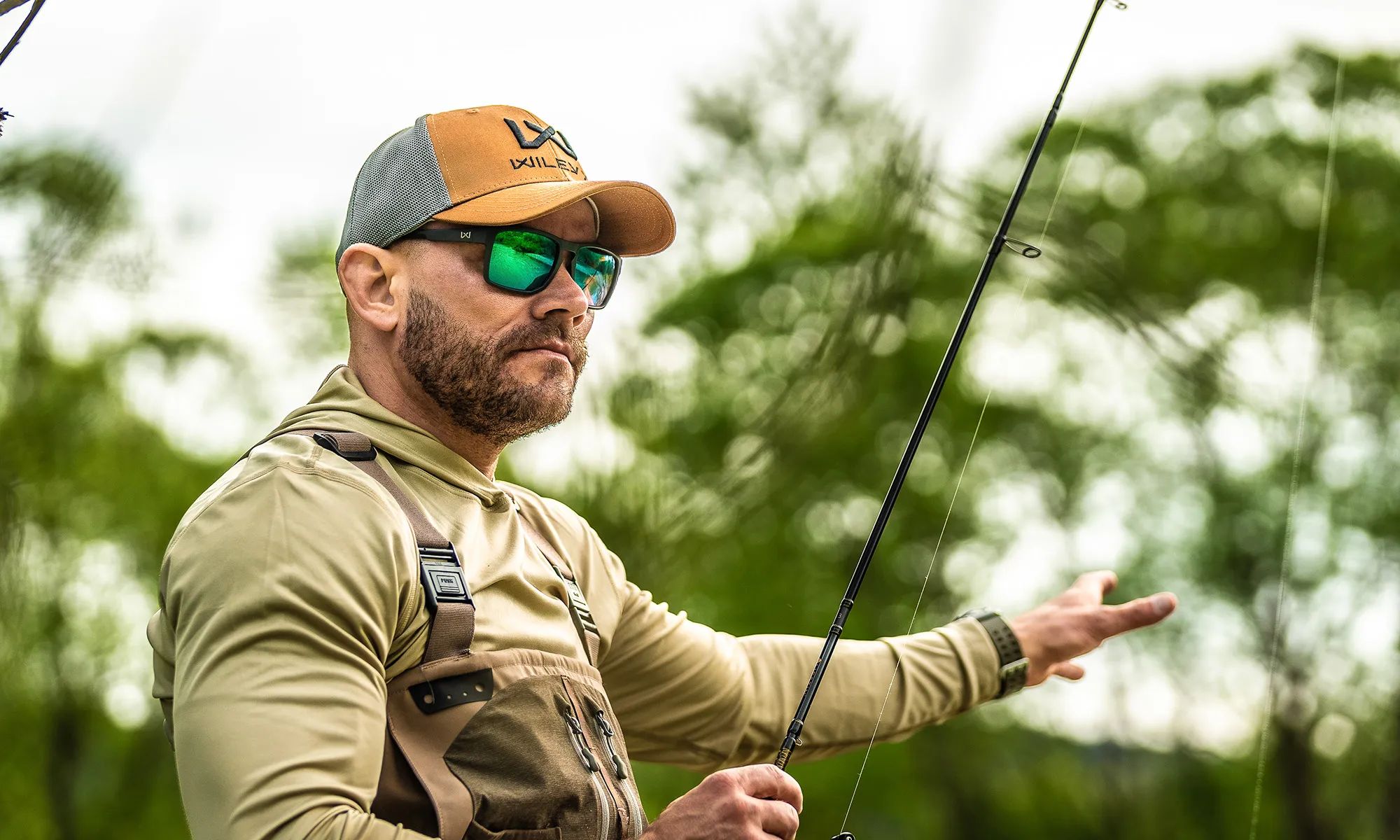 Wiley X Founder Glasses - Captivate Polarized Green Mirror/Matte Graphite