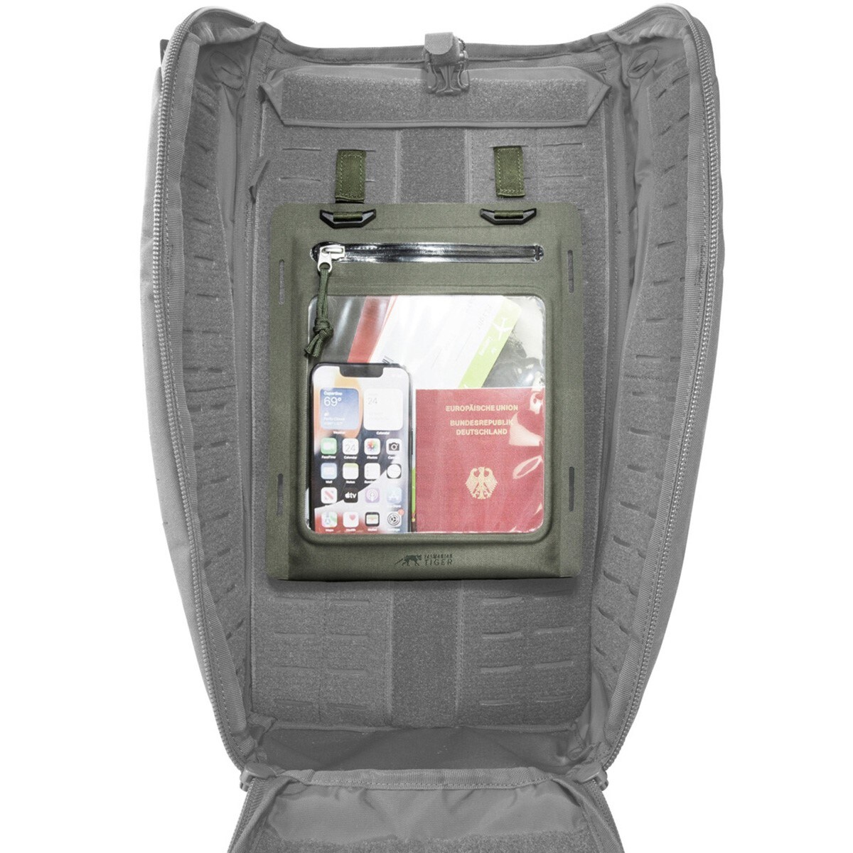 Tasmanian Tiger W-Pouch A5 WR - Stone Grey Olive