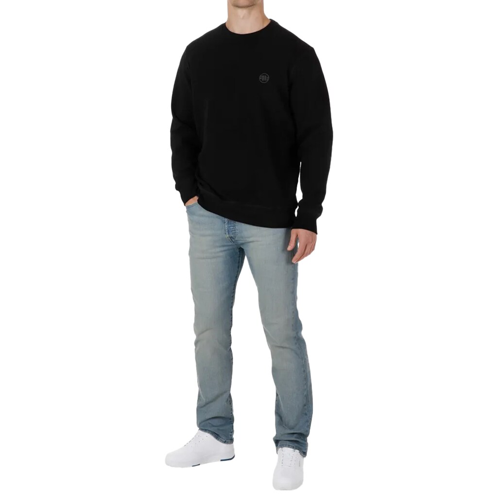 Pitbull Crewneck Pique Small Logo Sweatshirt - Black