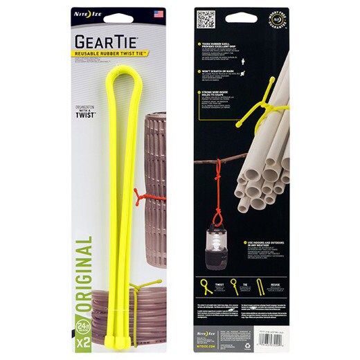 Nite Ize Gear Tie 24'' Neon Yellow 2 pcs. - GT24-2PK-33