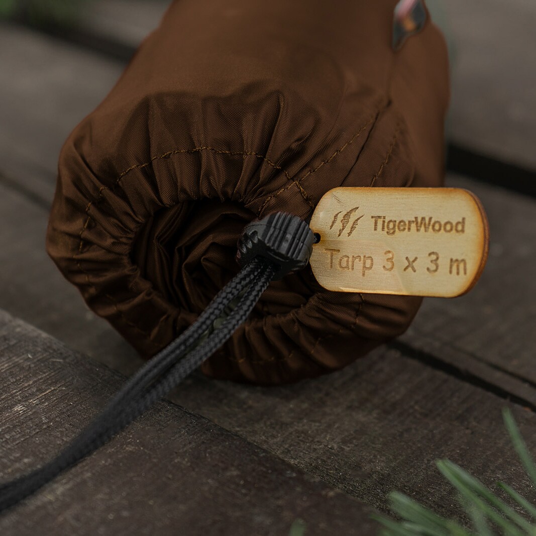 TigerWood Thermo Tarp Camping Tarp 3 x 3 m - Brown