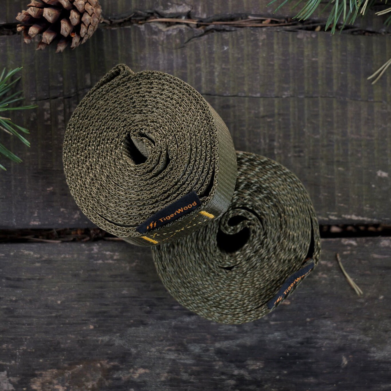 TigerWood Hammock Mounting Straps 2 m - Olive
