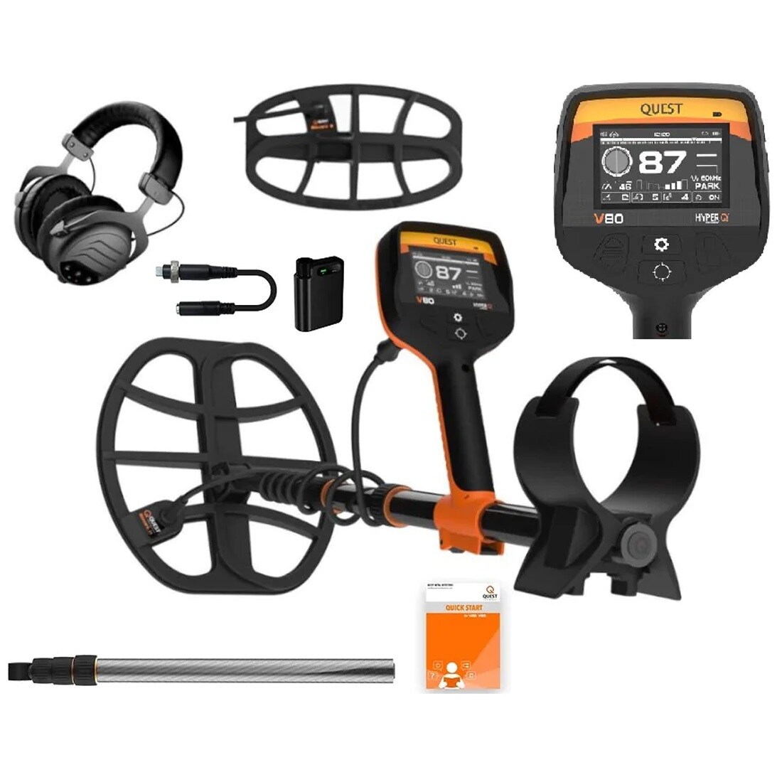 Quest V80 Metal Detector + Blizzard 9/11 coils - set