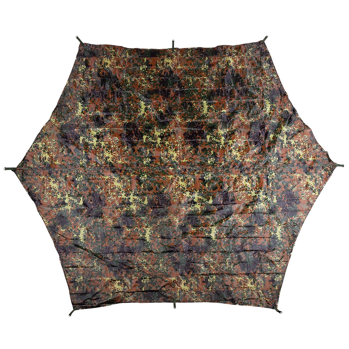 MFH Hexagon-Tarp Camping Tarp 340x310 cm - Flecktarn