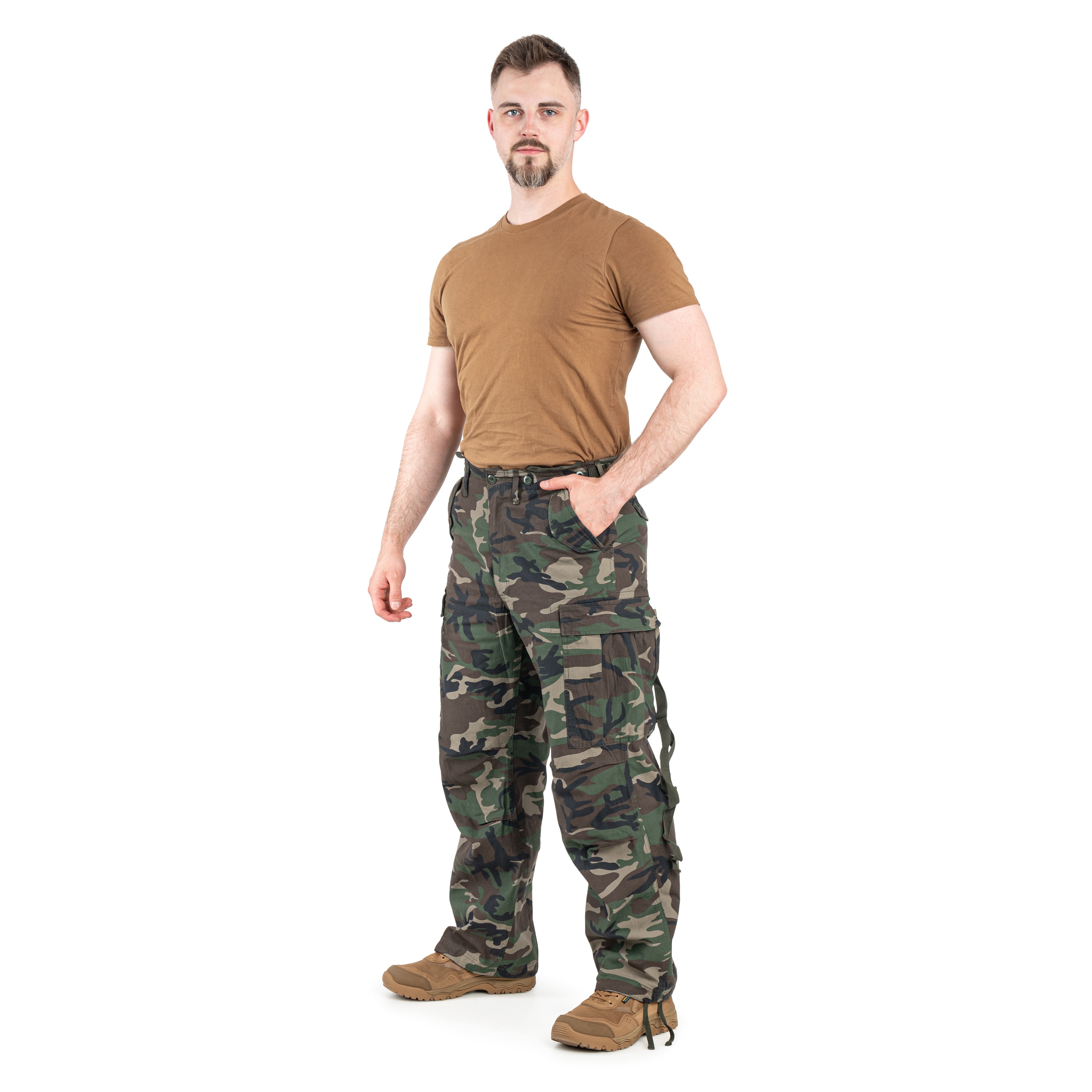 Brandit M65 Vintage Combat Pants - Woodland