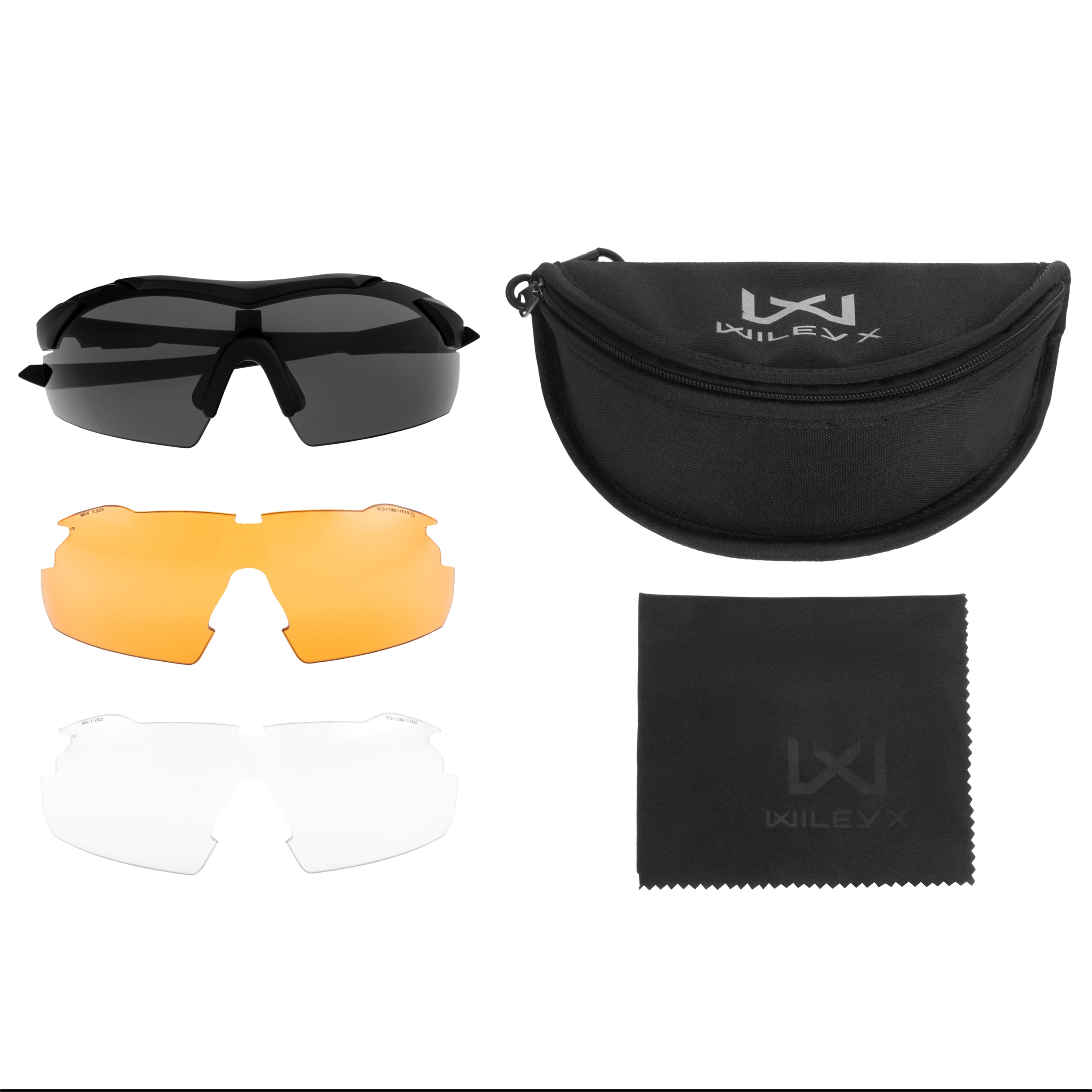 Wiley X Vapor Comm 2.5 tactical glasses Set 3in1 - Matte Black