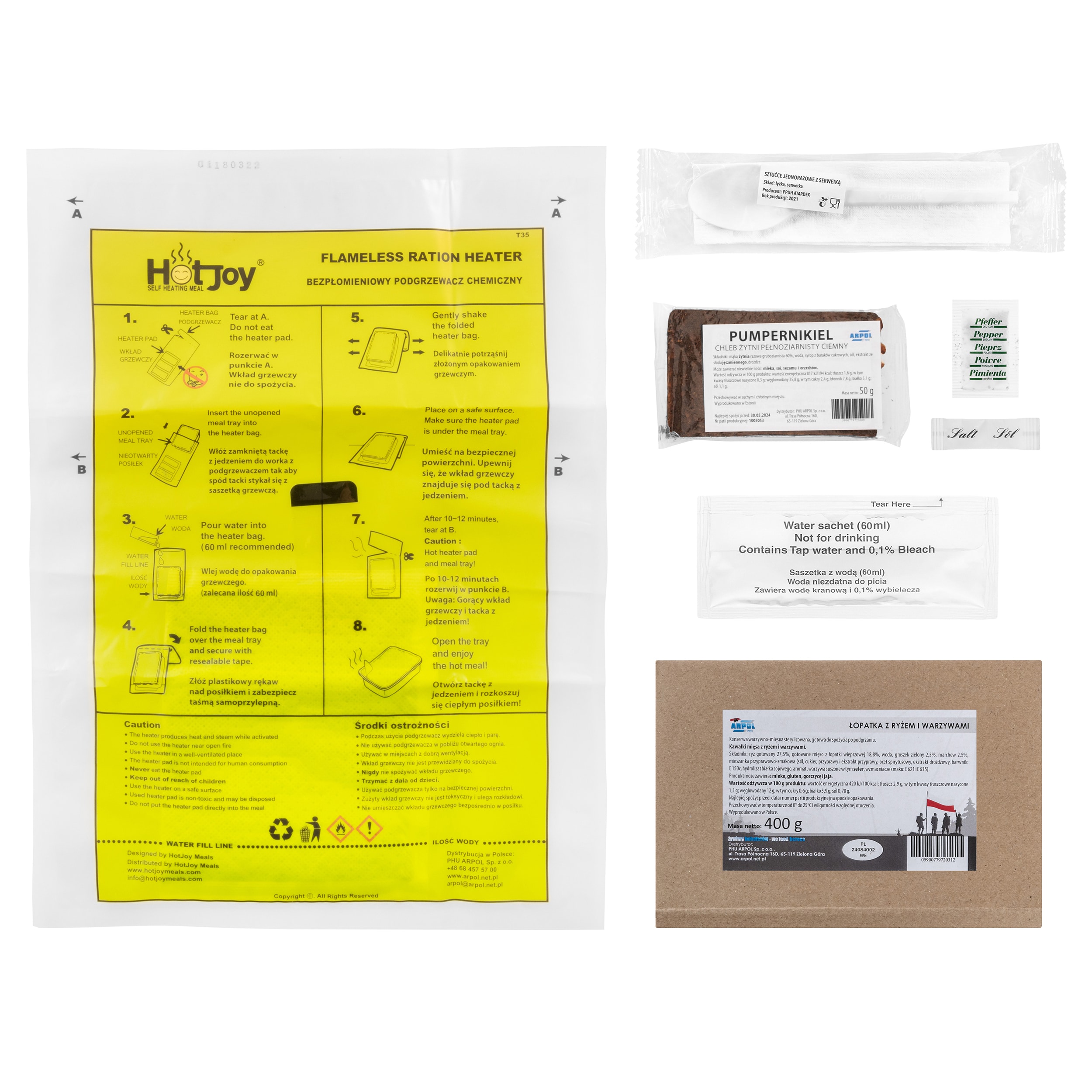 Arpol Quick Meal no. 4 Food Ration - Pork shoulder with rice and vegetables