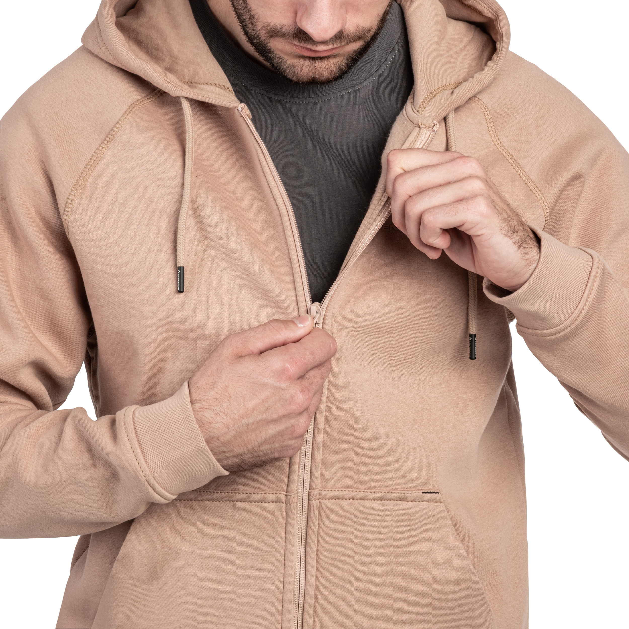 Pentagon Phaeton Zip Hoodie - Tan Brown