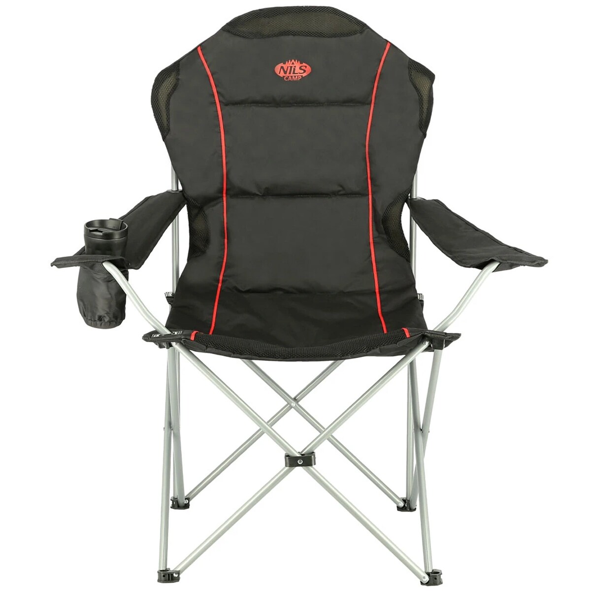 Nils Camp NC3080 Travel Chair - Black-Red