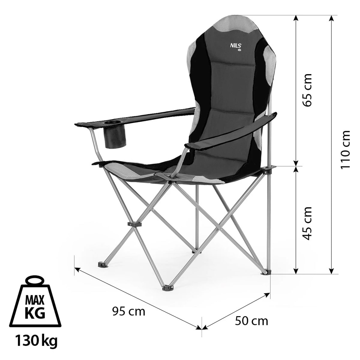 Nils Camp NC3080 Travel Chair - dark gray