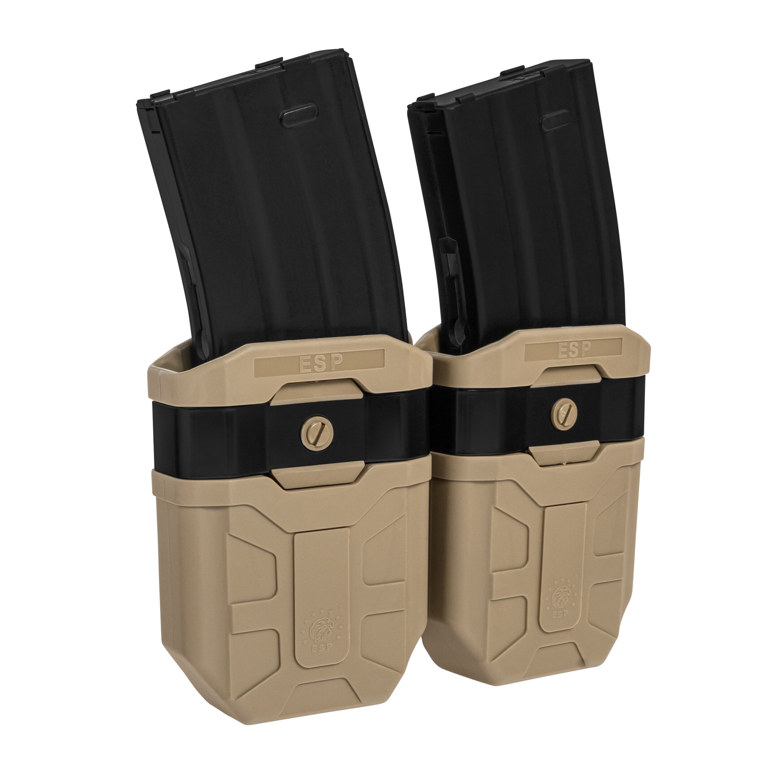 ESP Double swivel pouch with UBC-02 mount for 7.62 mm magazines - Khaki