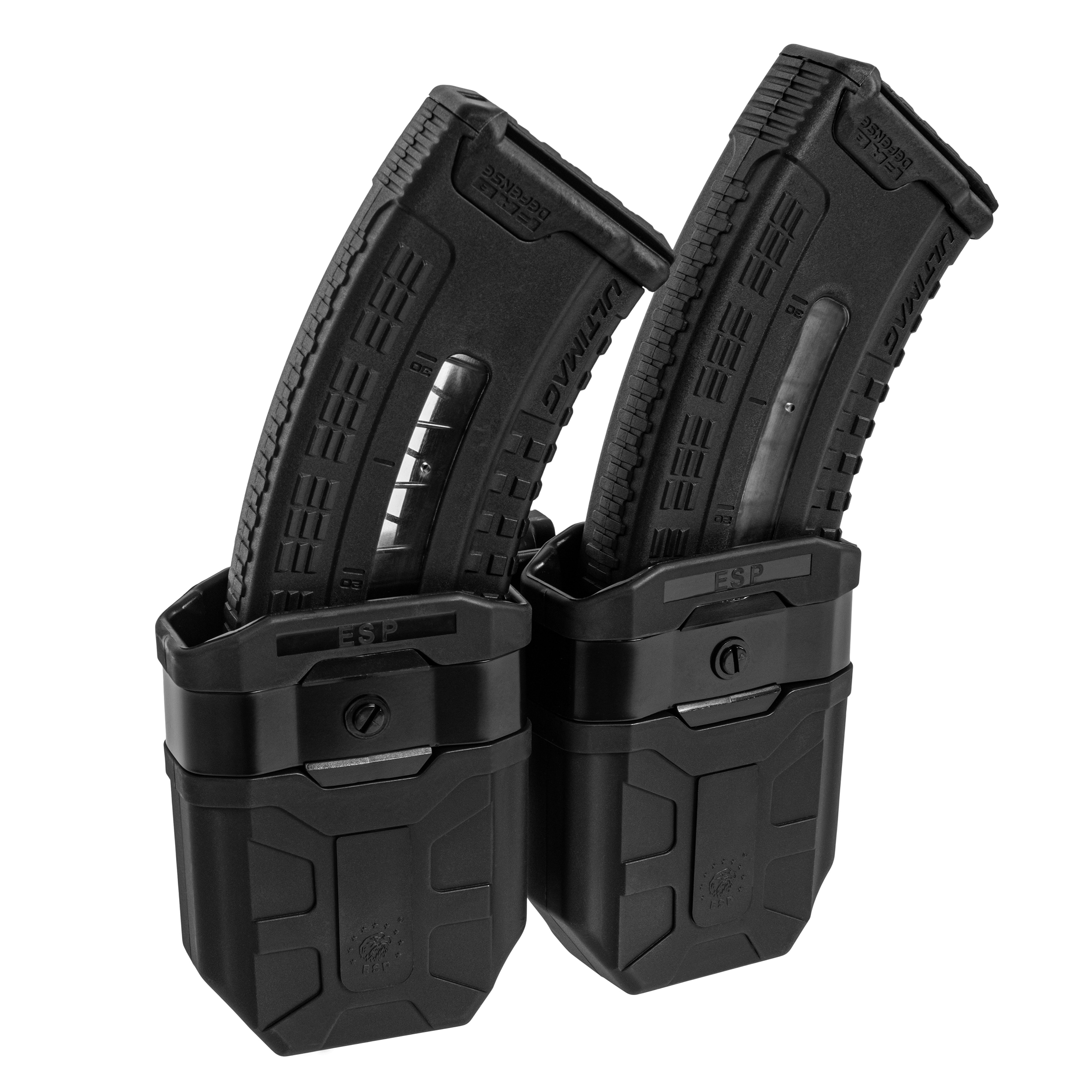 ESP Double pouch with UBC-03 Clip mount for 7.62 x 39 mm magazines - Black