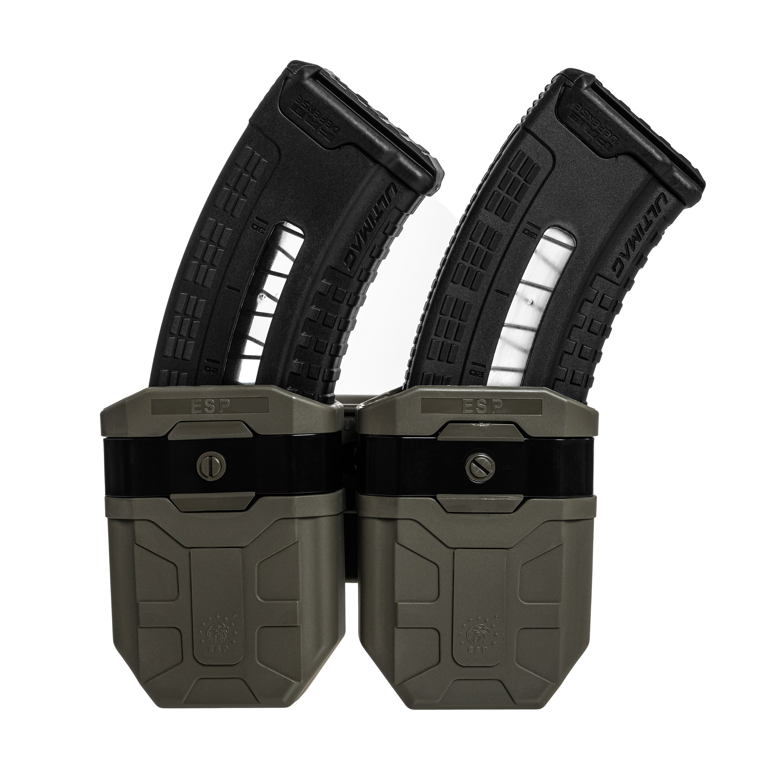 ESP Double pouch with UBC-03 Clip mount for 7.62 x 39 mm magazines - Olive Drab