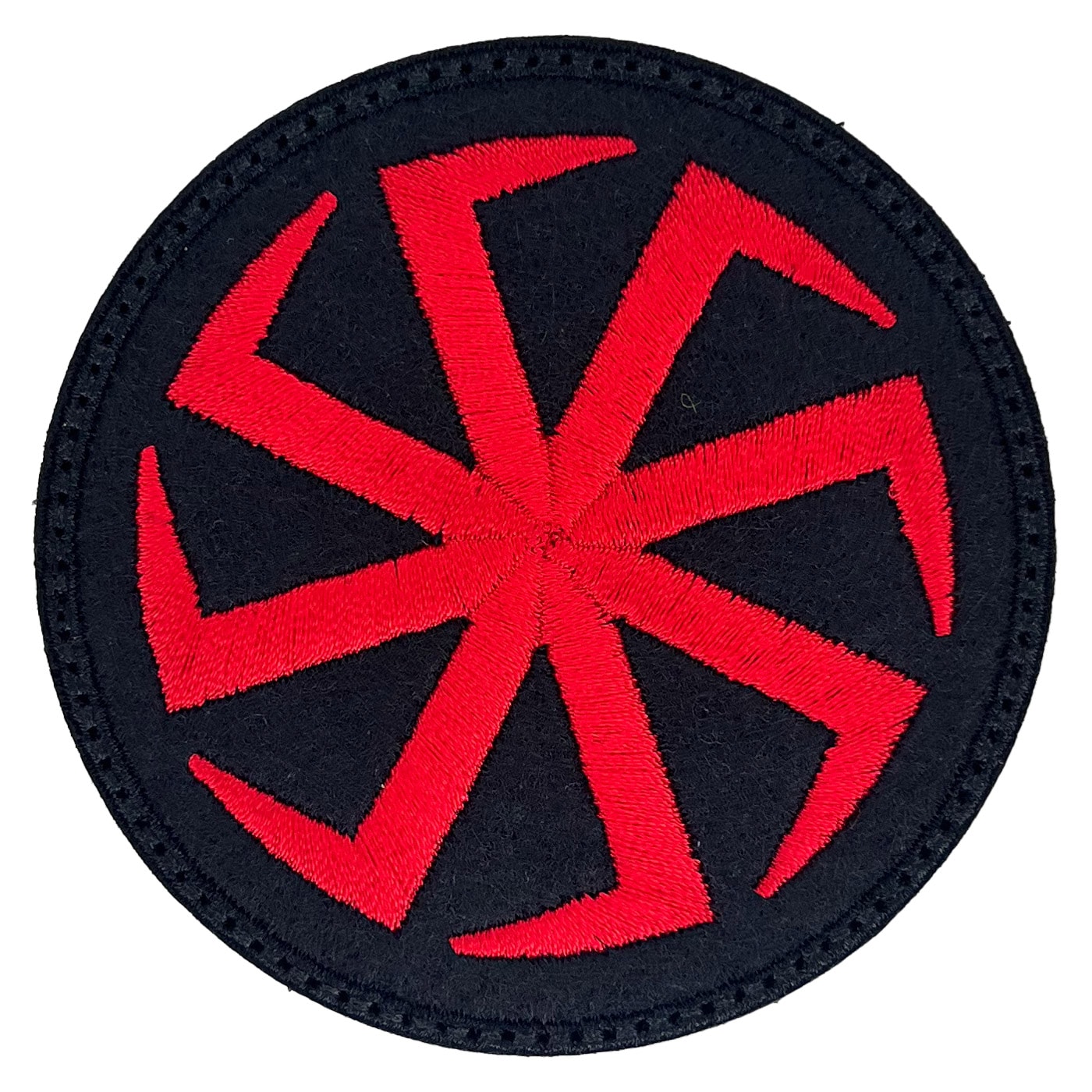 Slavic Kolovrat patch 75 x 75 mm - Red