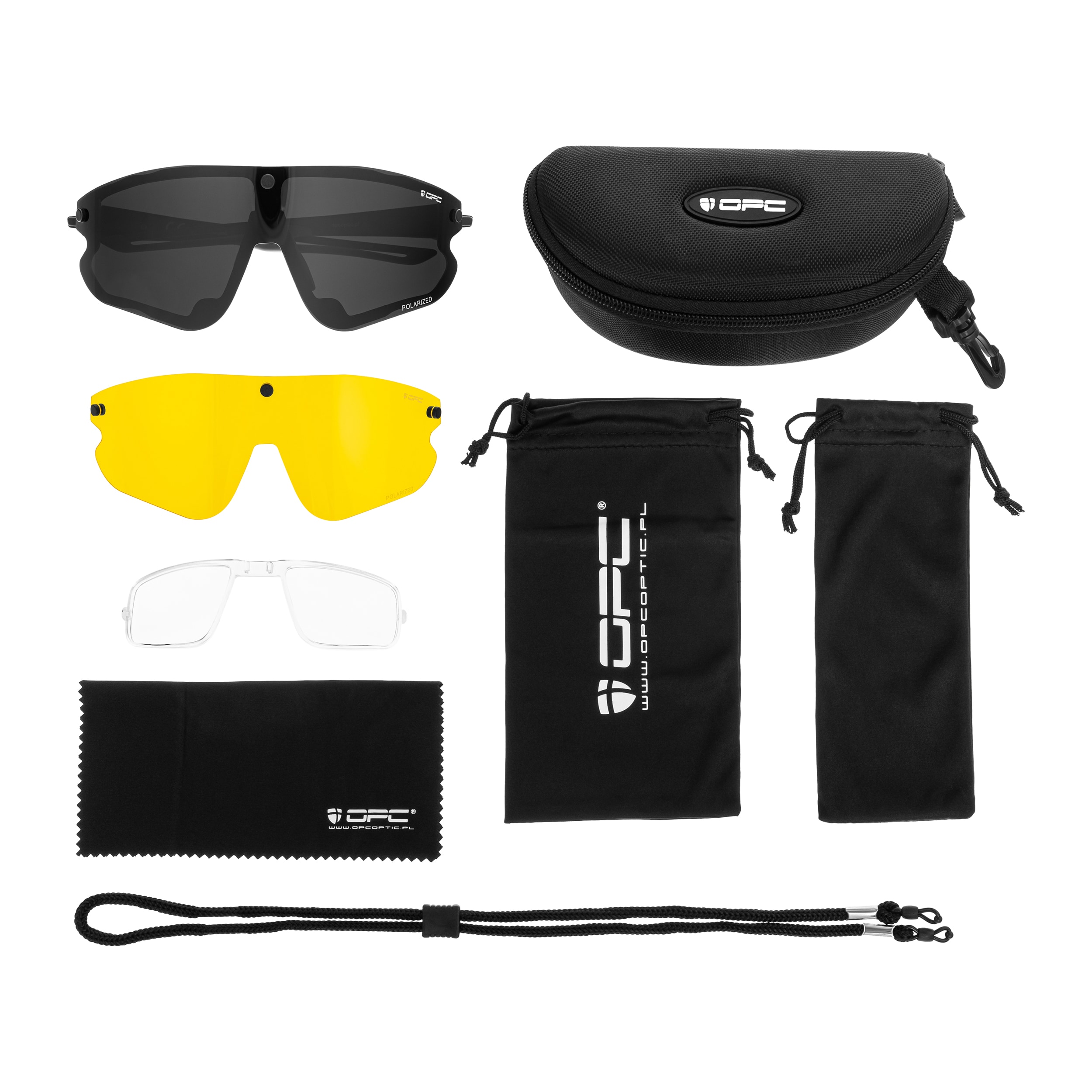 OPC All Round Morpho Sunglasses - Matt Black/Smoke/Yellow Set