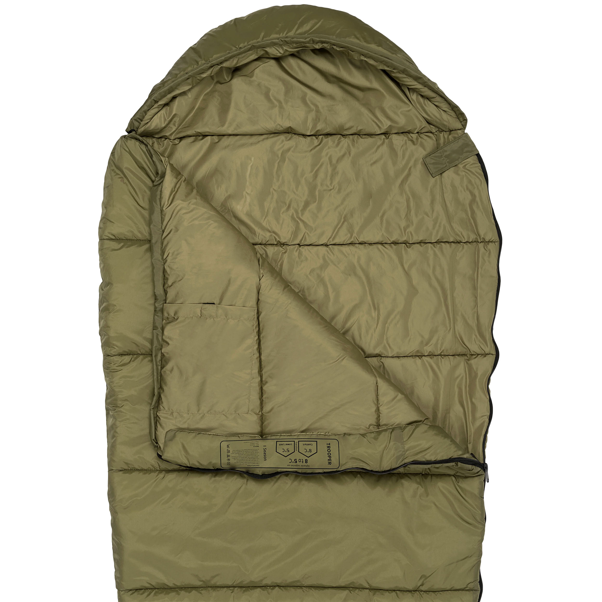 Highlander Forces Trooper 250 Ranger Green sleeping bag - left