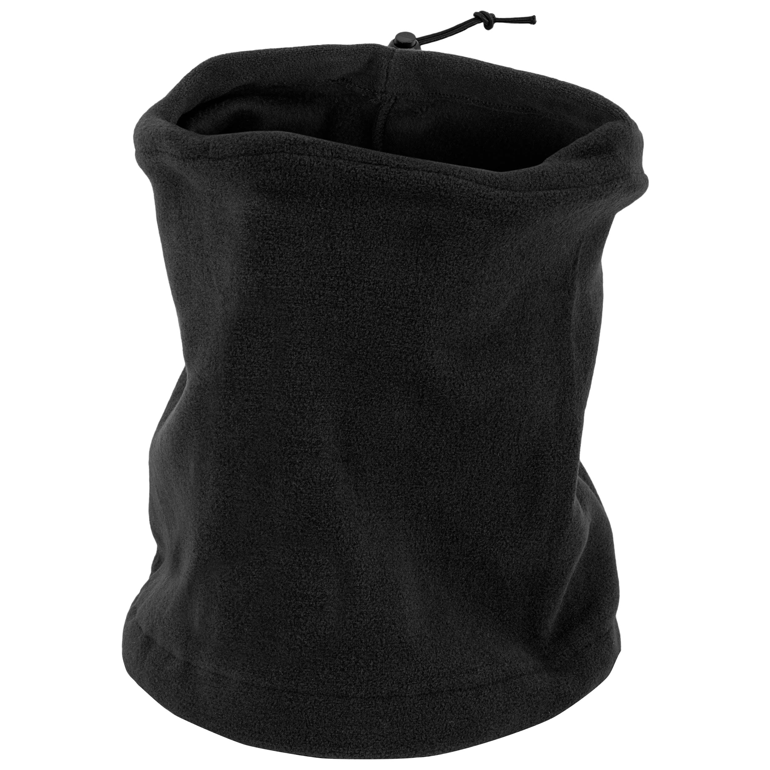 Highlander Outdoor Polar Fleece Neck Warmer with drawstring - Black