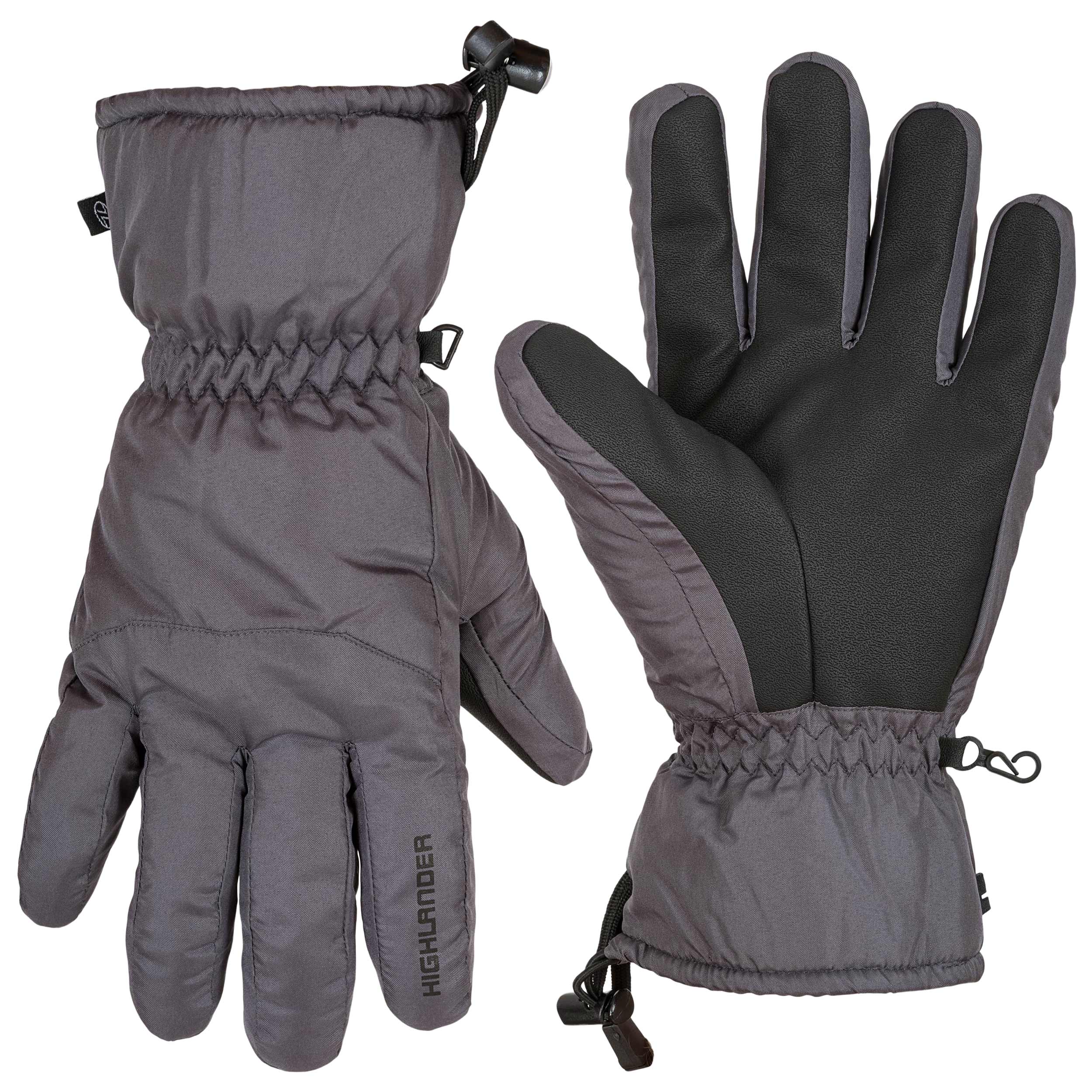 Highlander Outdoor Ski Gloves - Charcoal
