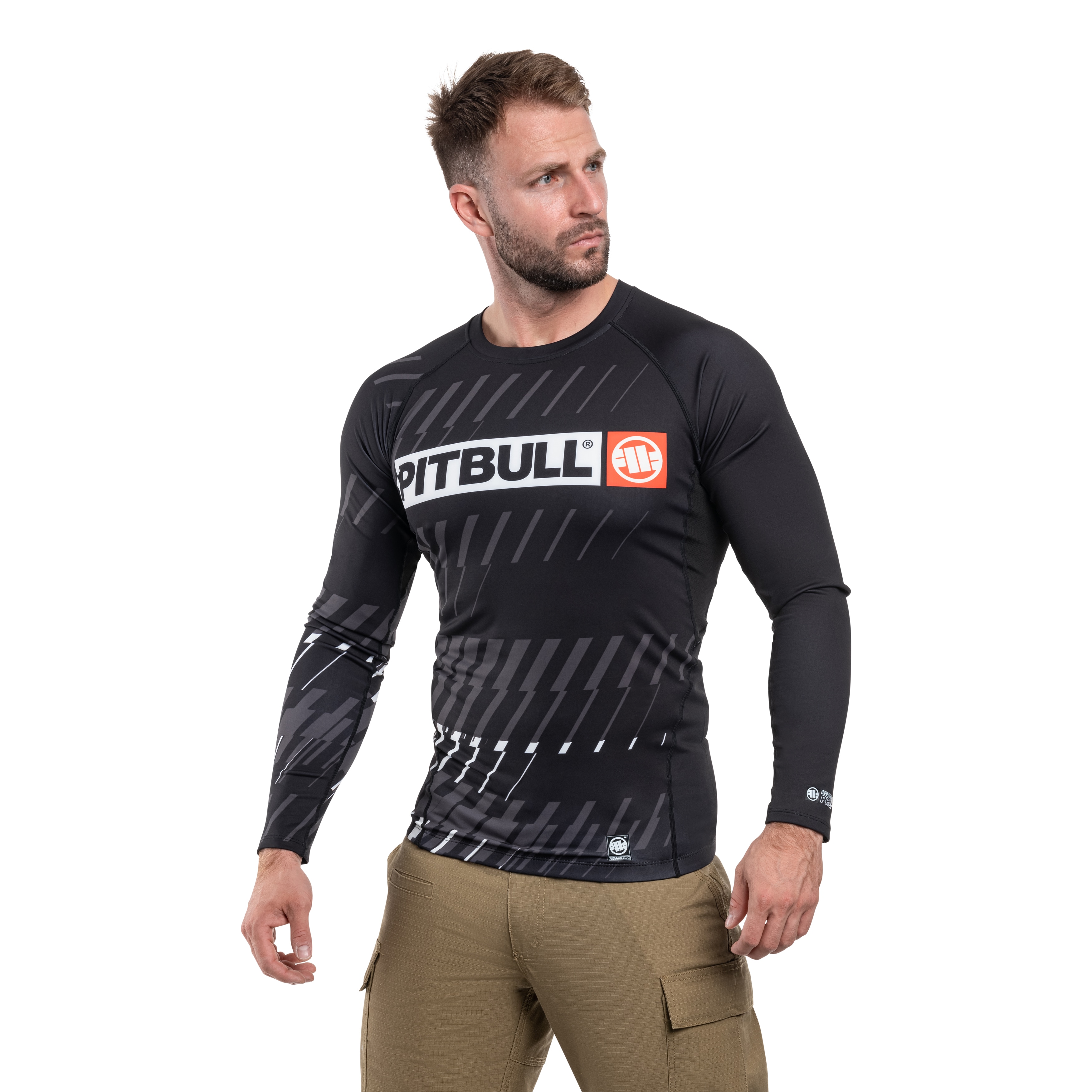 Pitbull LongSleeve Rashguard Street Dog Thermoactive Shirt - Black