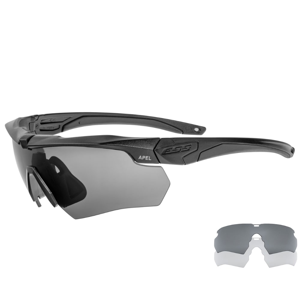 ESS Crossbow APEL Clear/Smoke Gray Tactical Glasses - Black