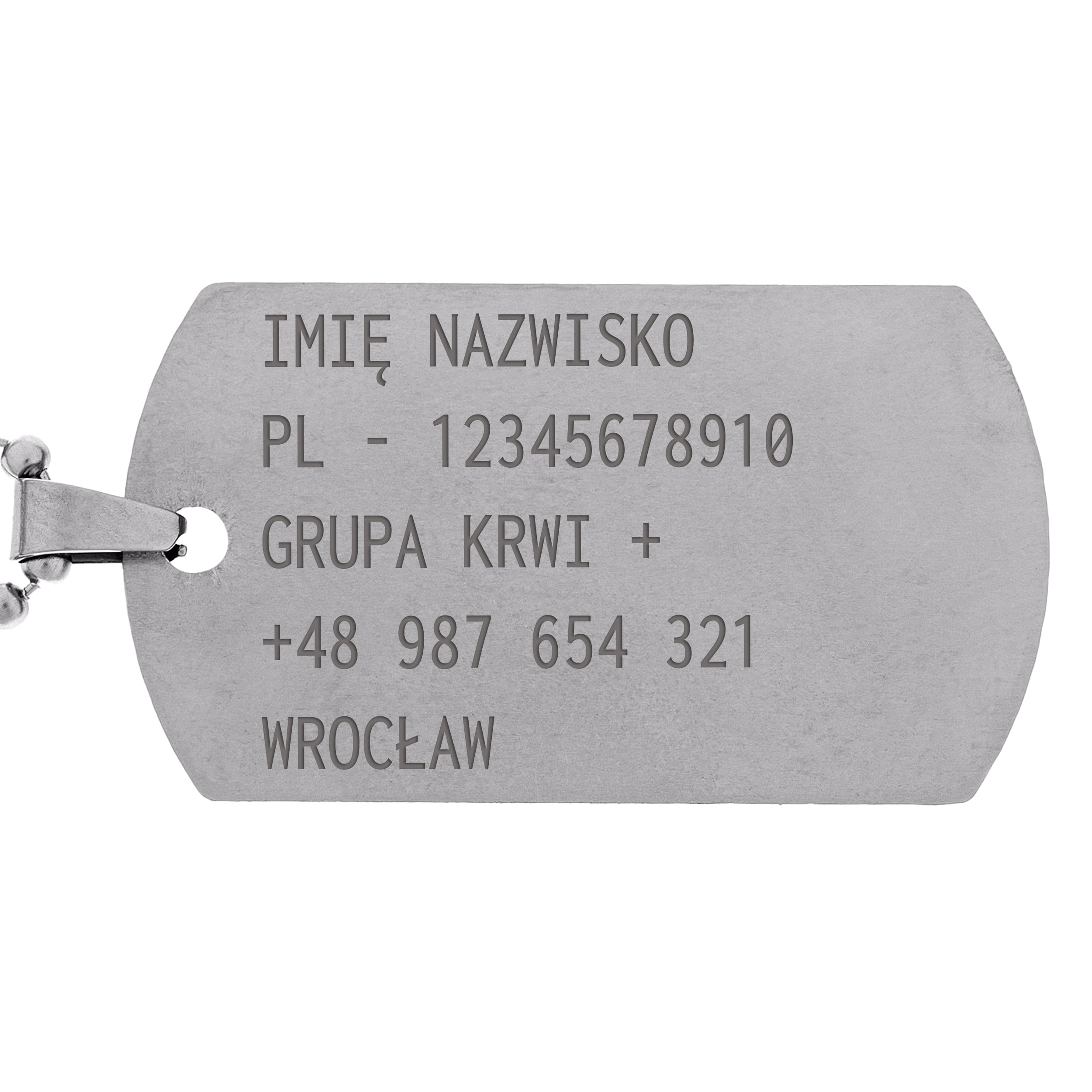 Piran stainless steel dog tag - Raw